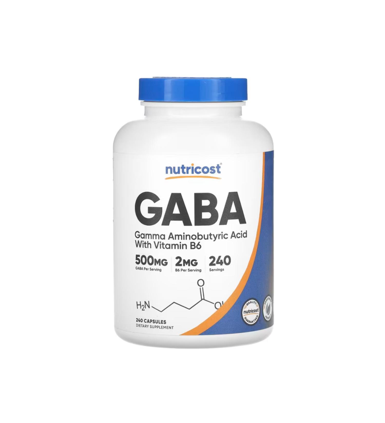 Nutricost Gaba With Vitamin B6 500 mg 240 Capsules