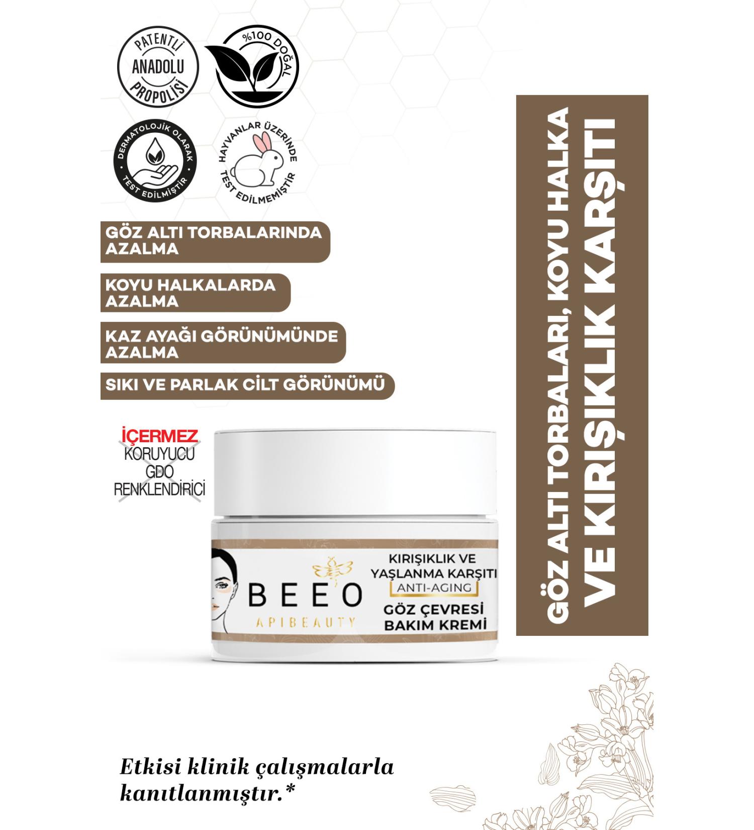 BEE'O Bee Venom Propolis Royal Jelly Anti-Aging and Anti-Wrinkle Eye Contour Care Cream - Buy Online on GoSupps.com