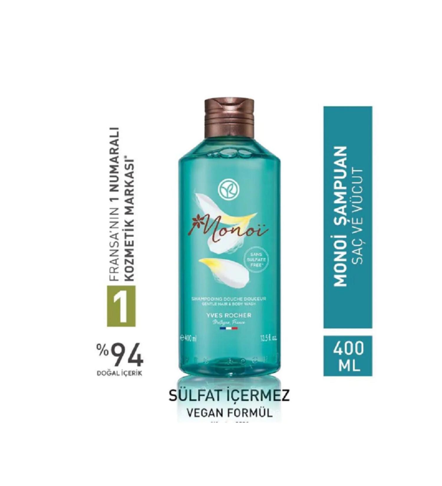 Yves Rocher Monoi Hair and Body Shampoo 400ml - Buy Online on GoSupps.com