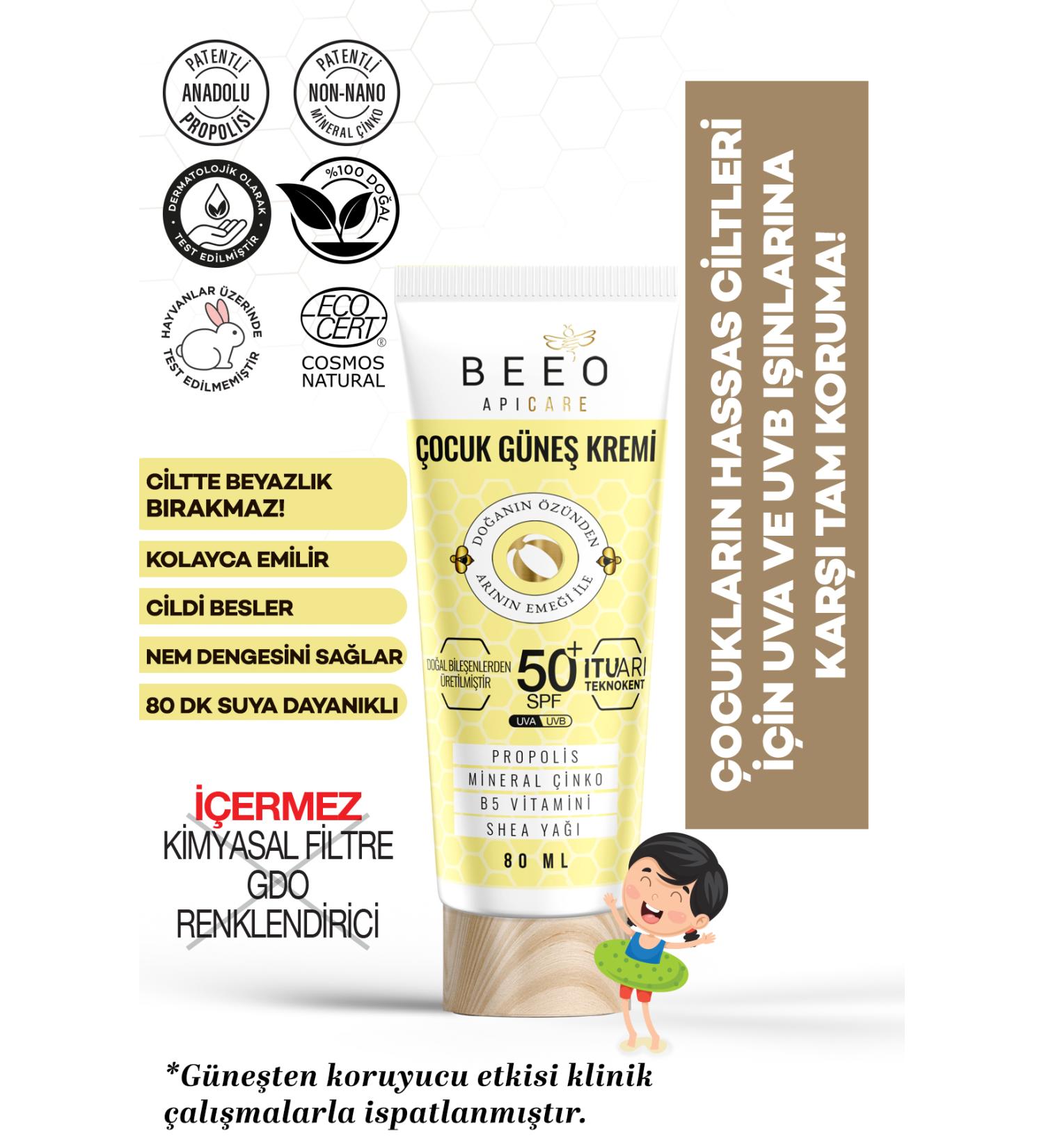 BEE'O Propolis Children's Sun Cream 50 Spf 80 ml - Buy Online on GoSupps.com