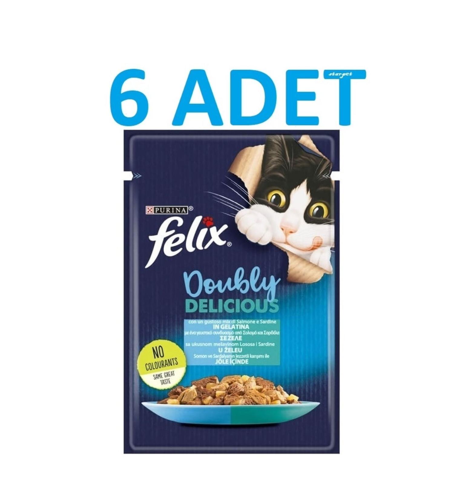 FELIX Felix Double Flavor Salmon Sardine Fresh Food 85g X 6 Pieces