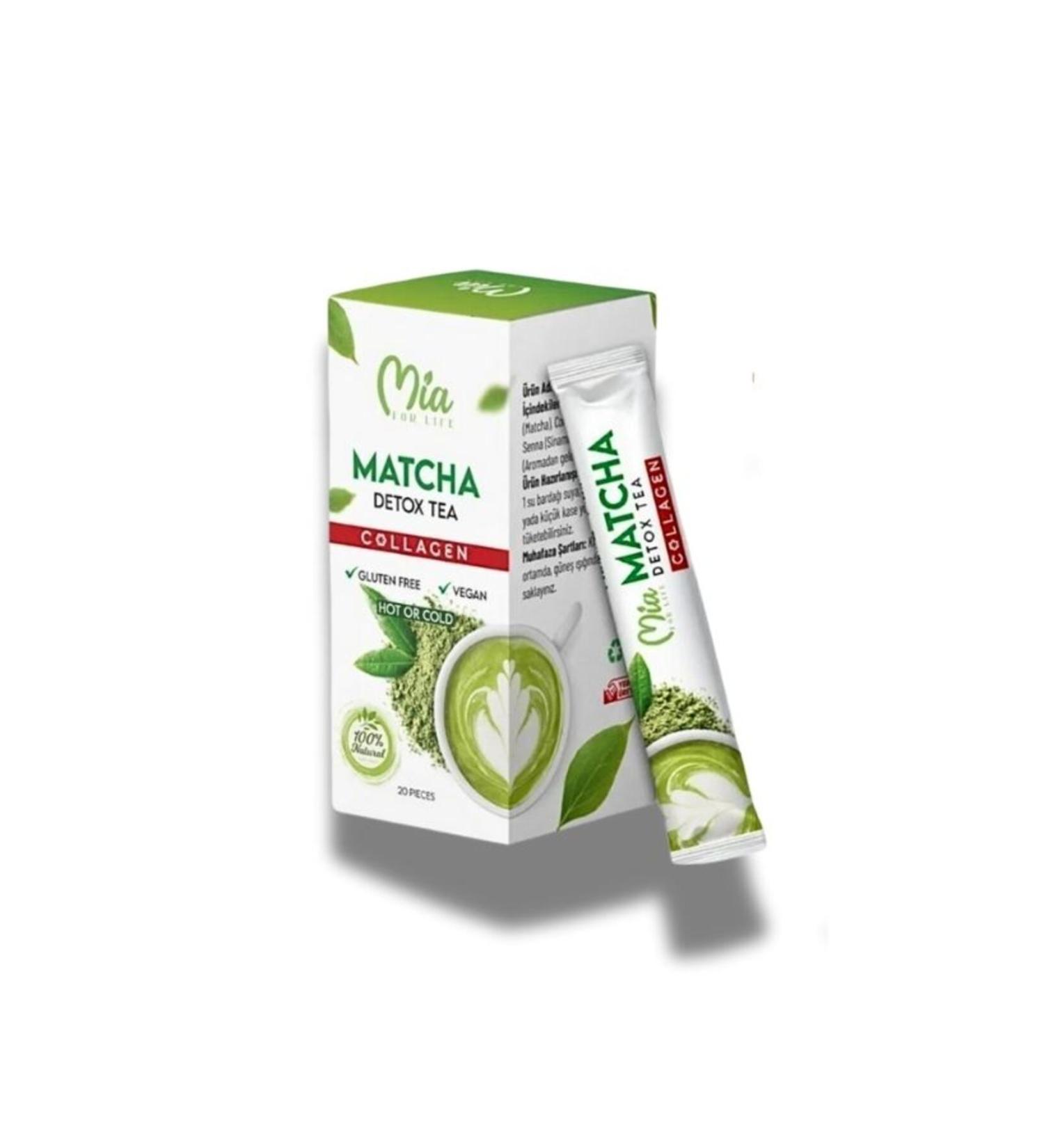 aleyna spice Matcha Detox Tea Collagen 20 Pcs Strawberry Flavored Detox Burner Form - Buy Online on GoSupps.com