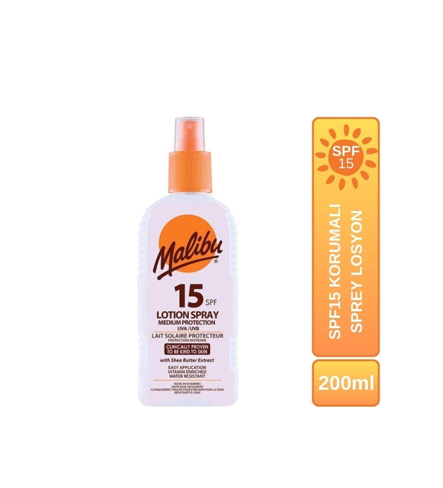 Malibu Sunscreen Spray Lotion Spf15 200ml