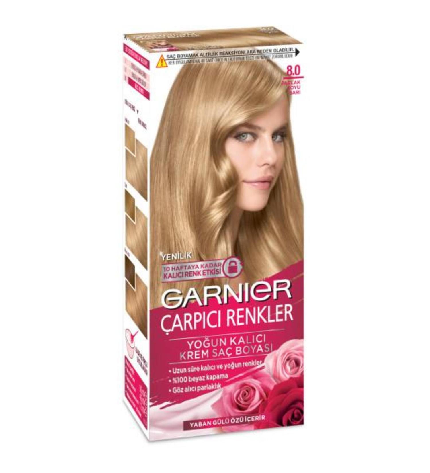 Garnier Striking Colors Hair Dye Cream - 8.0 Bright Dark Blonde - Buy Online on GoSupps.com