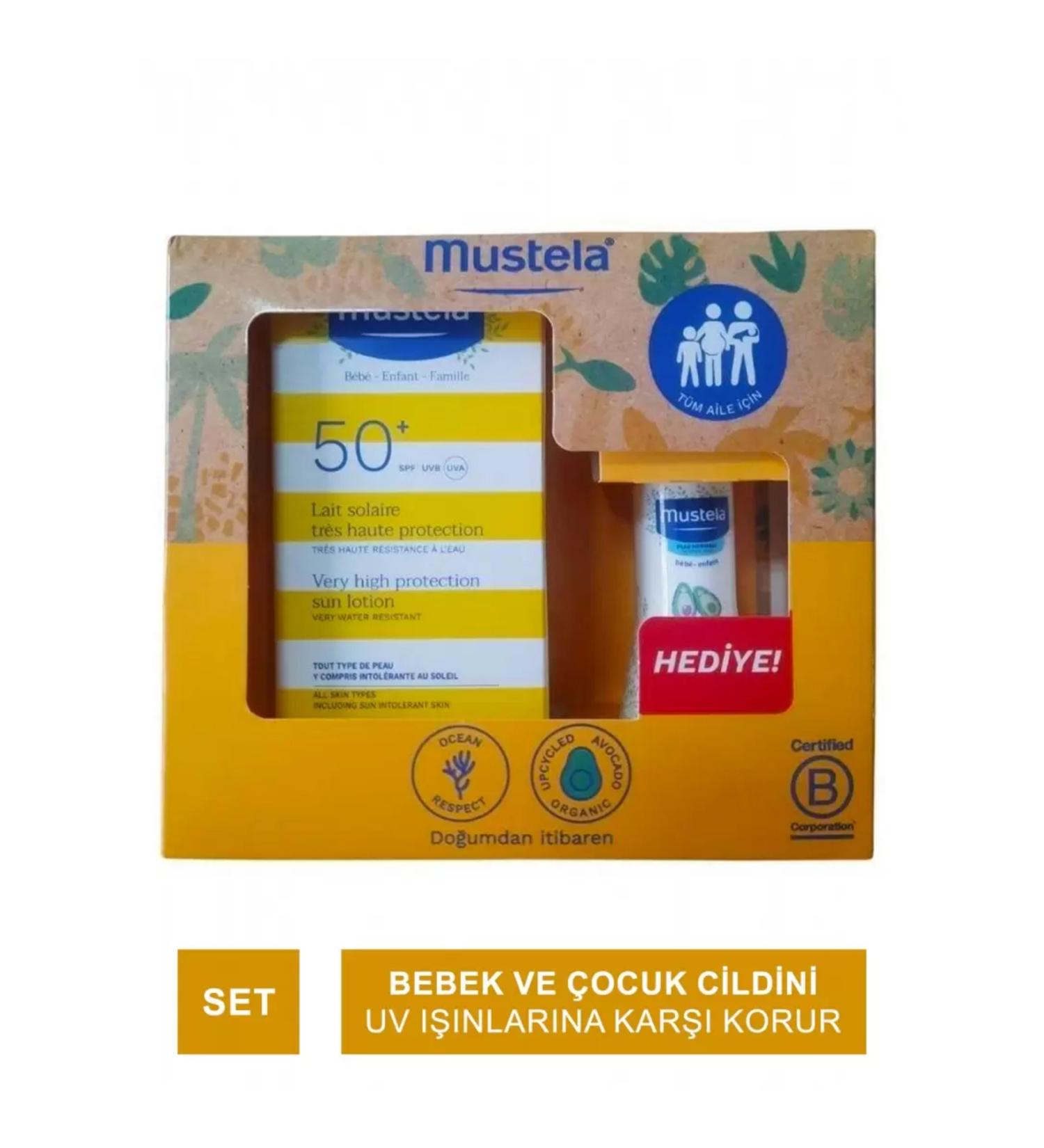 Mustela Very High Protection SPF 50+ Sun Lotion 100 ml - Body Lotion 50ml Gift -