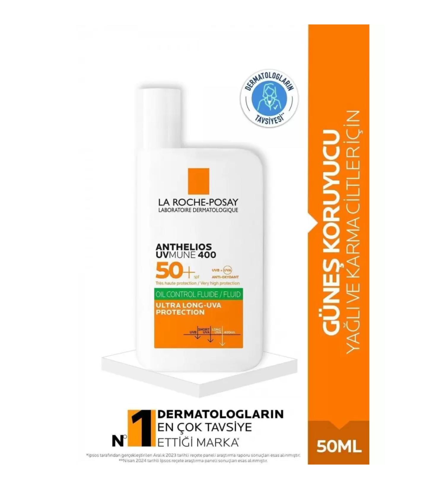 La Roche Posay Anthelios Uvmune 400 Spf50+ Oil Control Fluid Face Sun Cream 50 ml