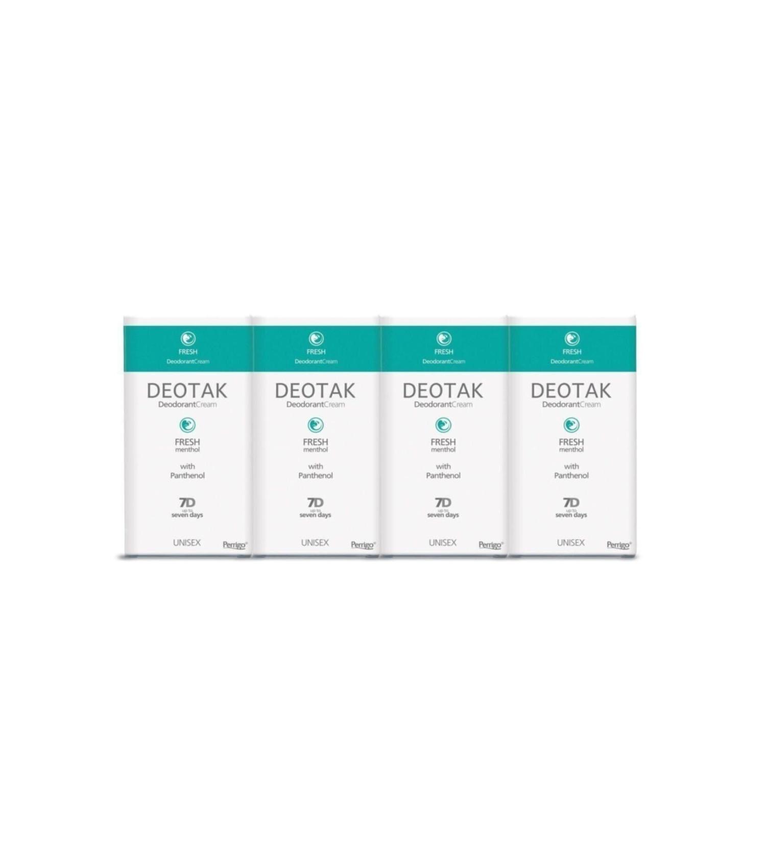 Deotak Cream Deodorant Fresh Menthol 35 ml x 4 pcs