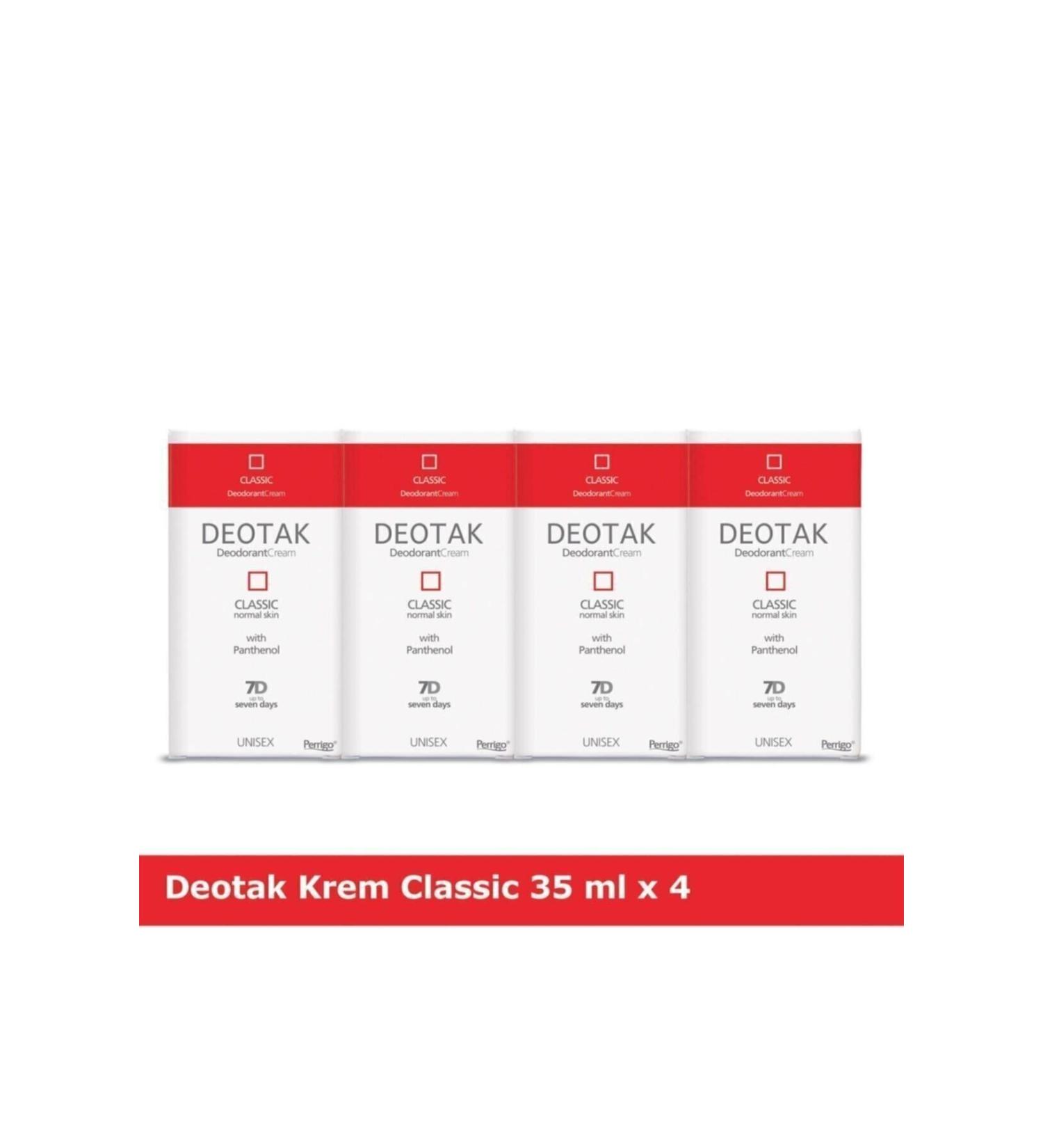 Deotak Cream Deodorant Classic 35 ml x 4 pieces