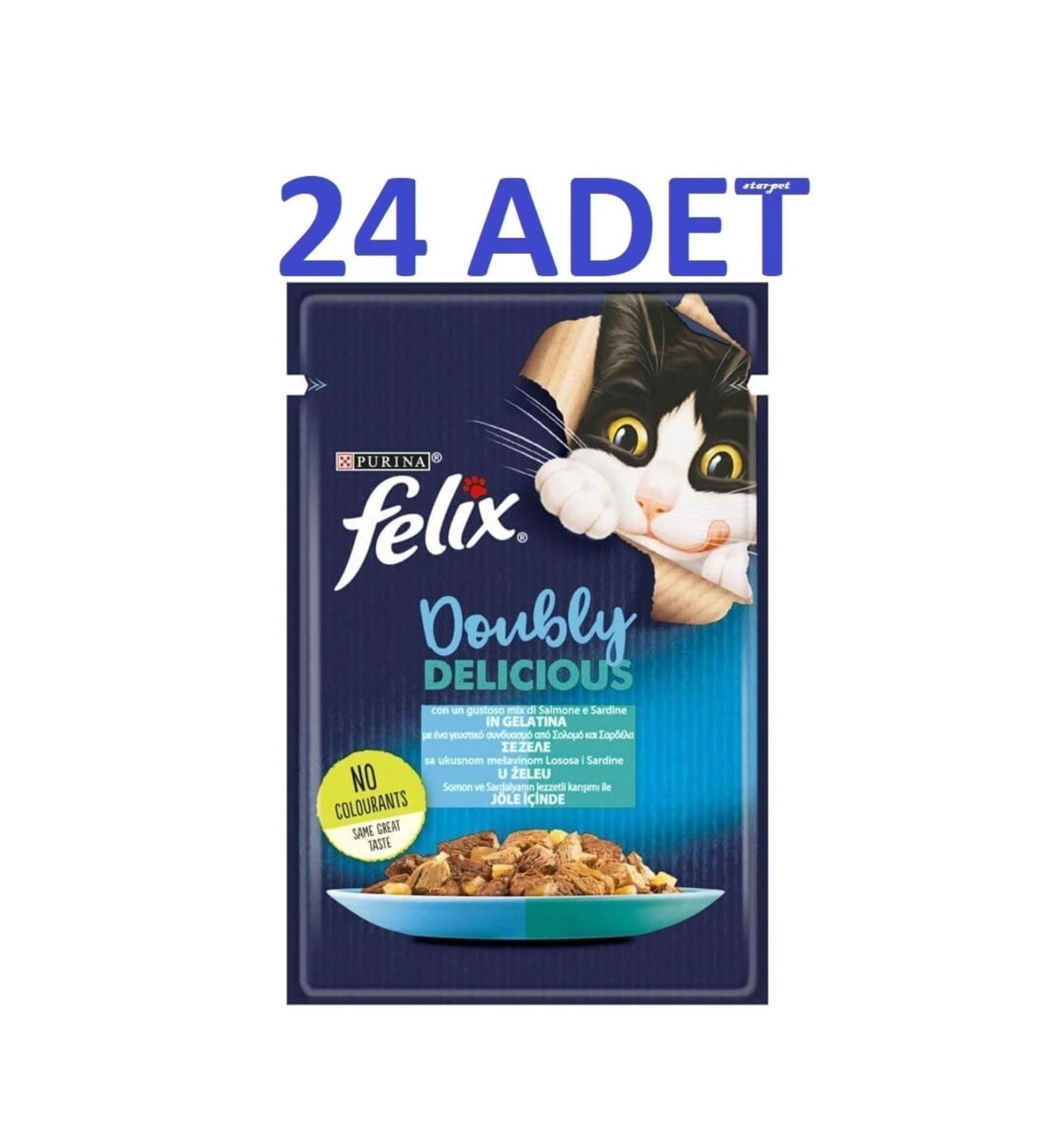 FELIX Double Flavor Salmon Sardine Fresh Food 85gx 24 Pieces