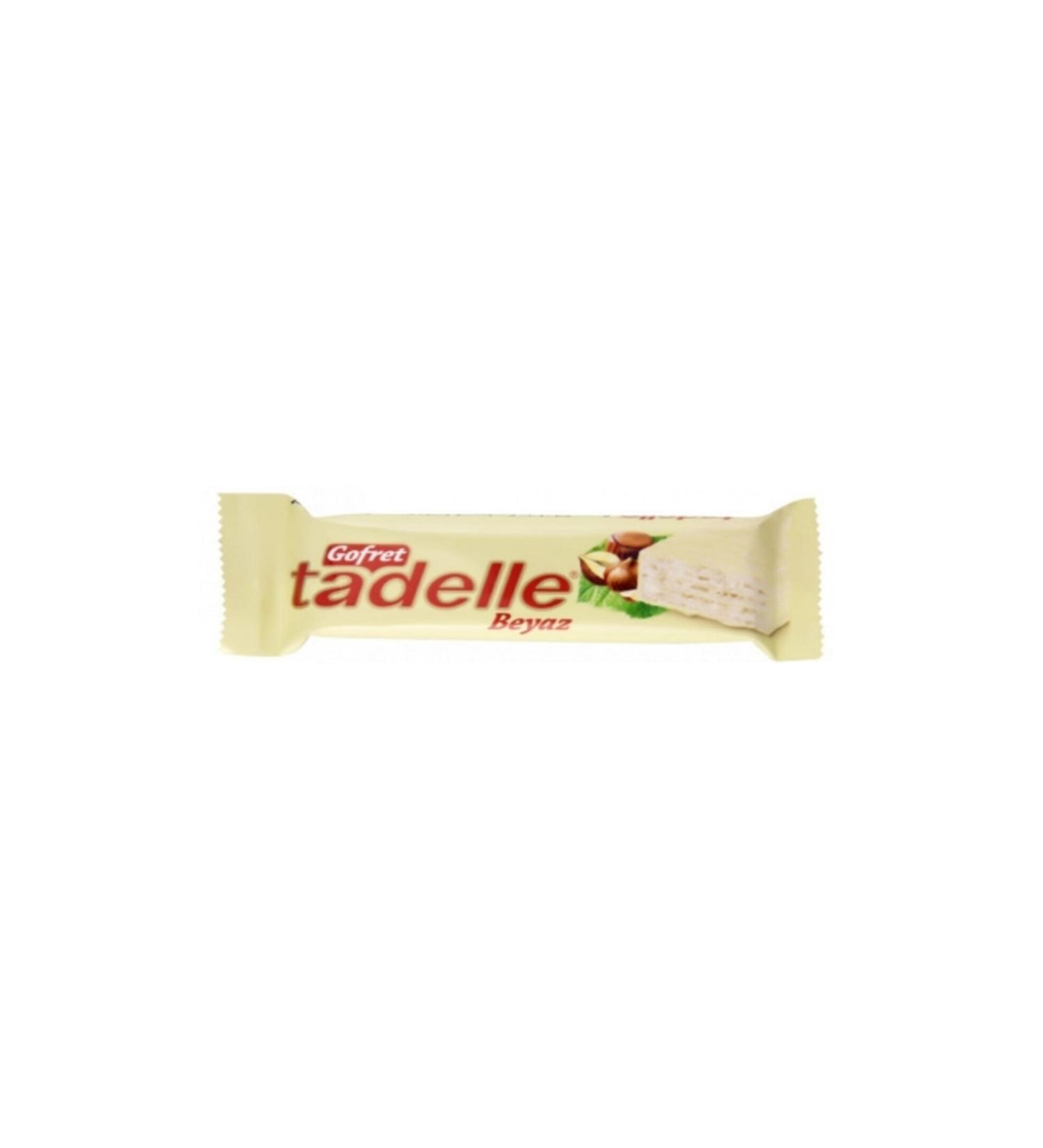 Tadelle Coated White Milk Cream Filled Wafer 35 Gr. (12 PIECES)