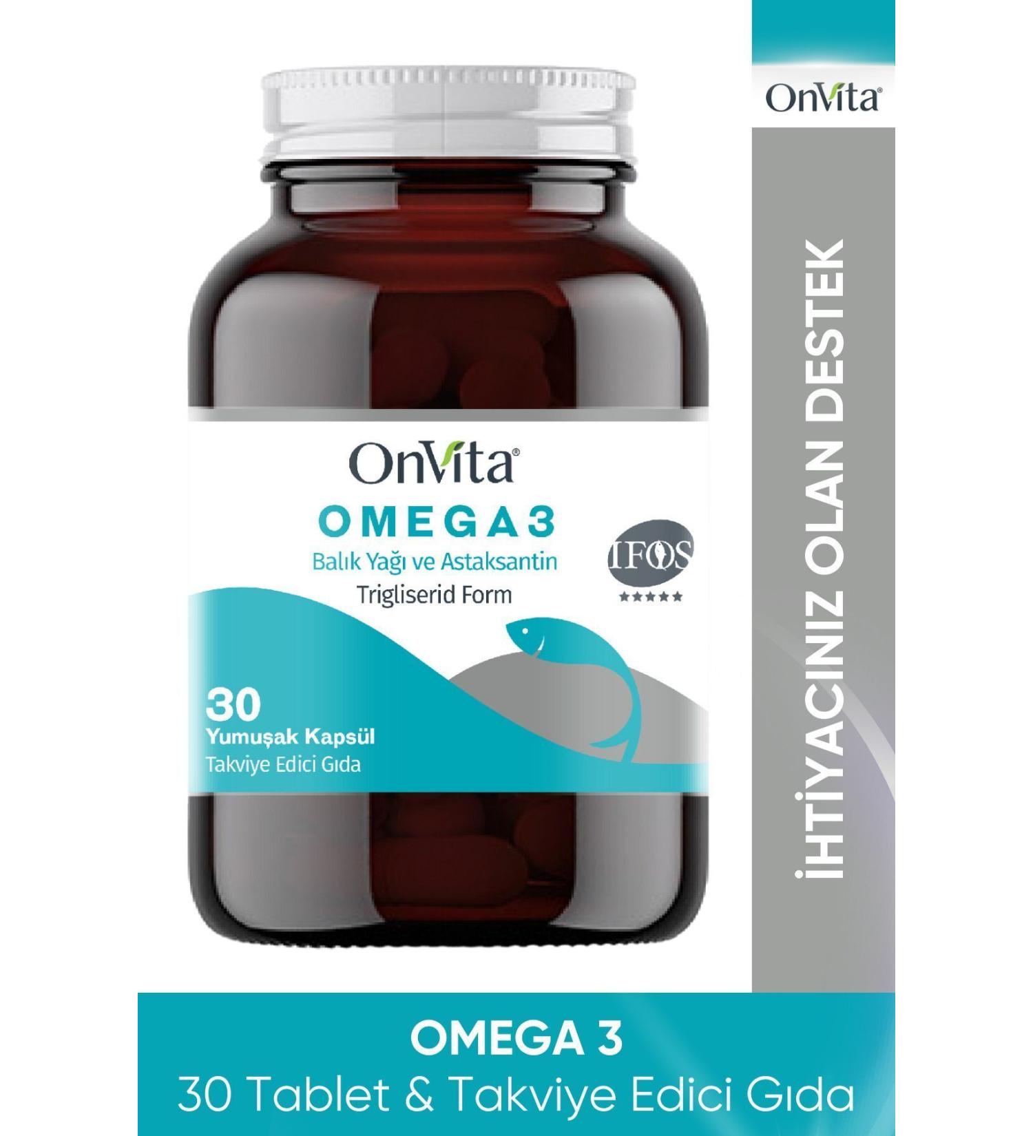 Onvita Omega 3 Fish Oil & Astanaanthin 30 Softgels - Buy Online on GoSupps.com