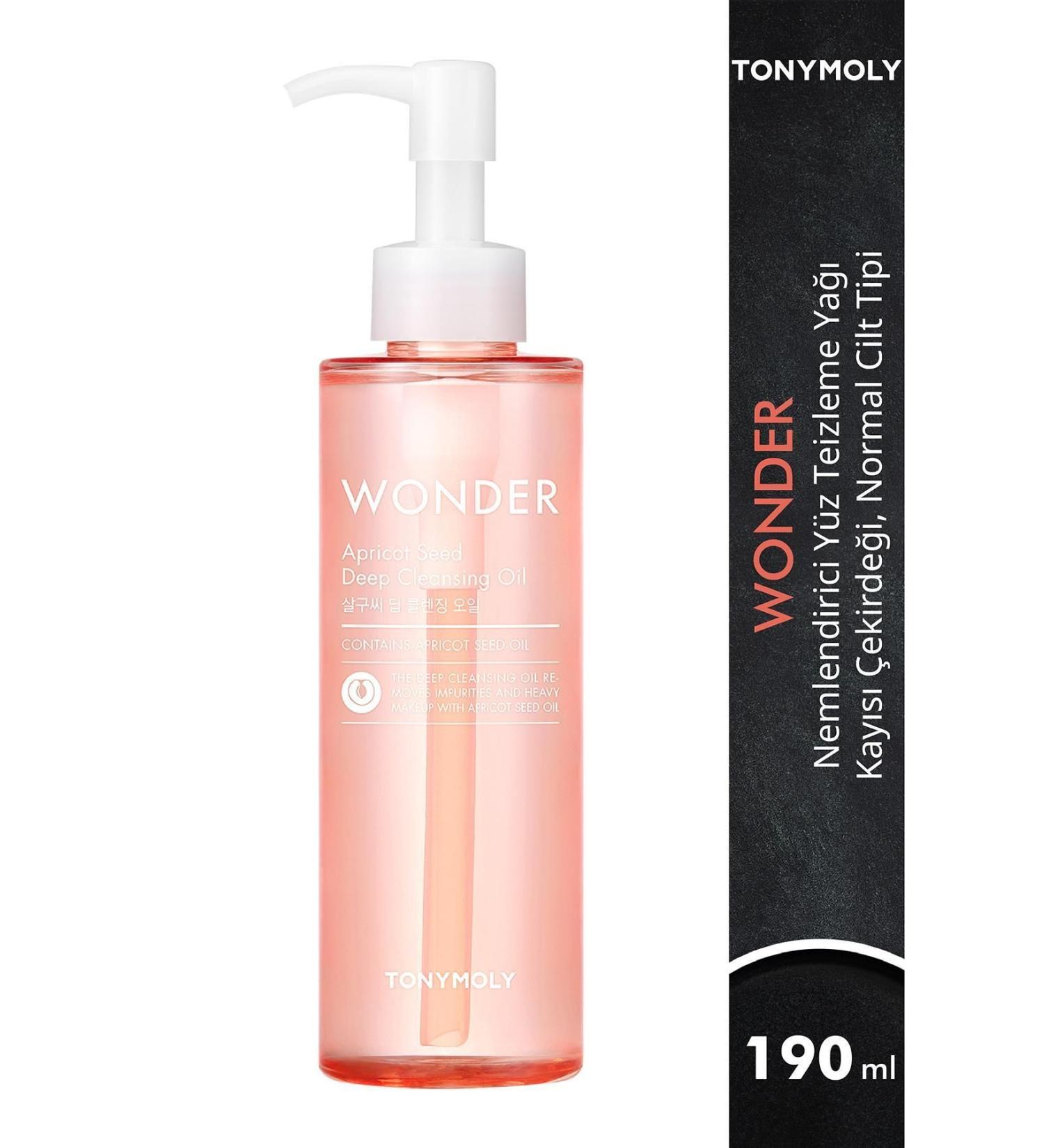 TONYMOLY Facial Cleansing Oil Wonder Moisturizing Apricot Kernel Skin Care 190ml