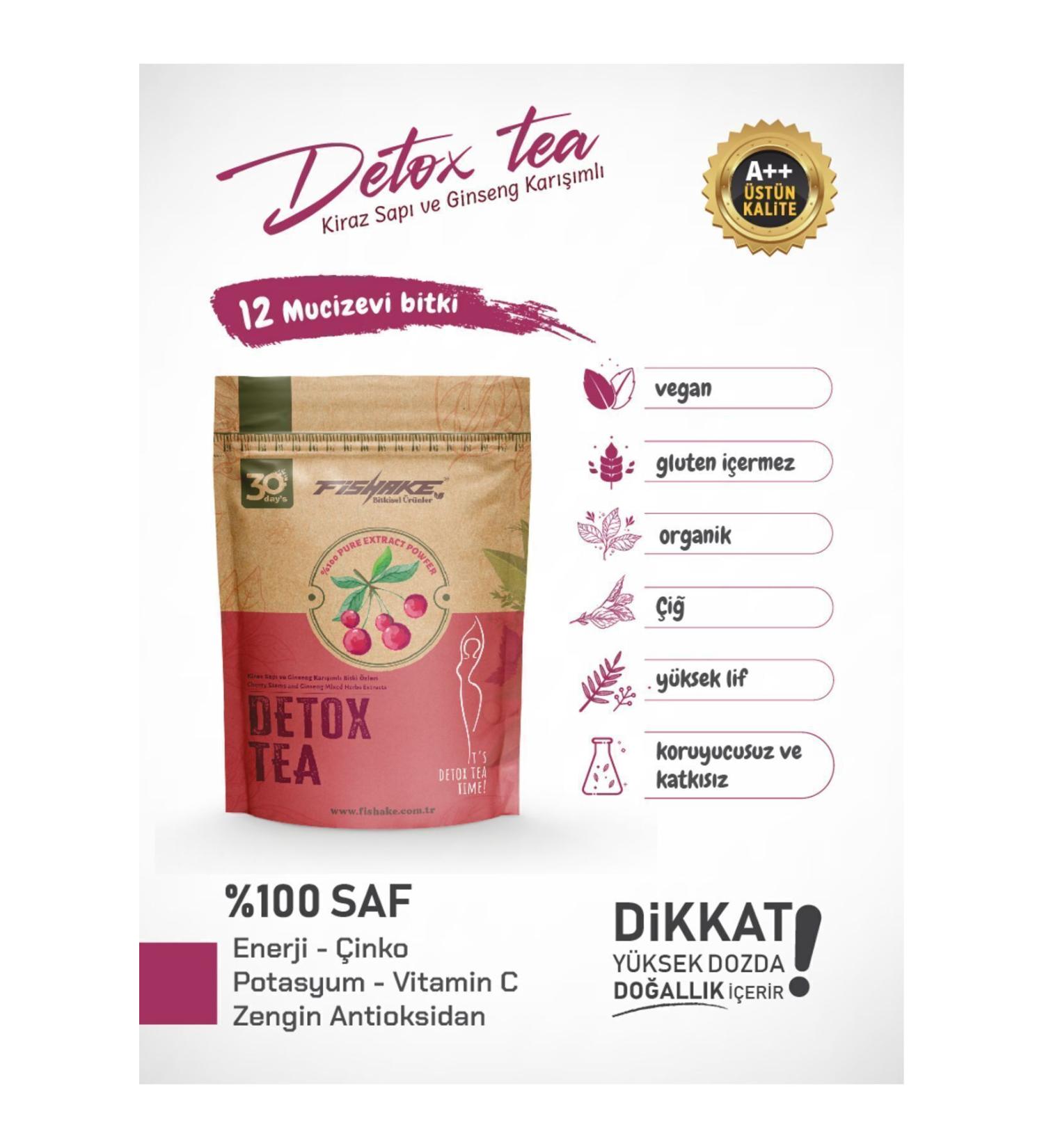 FiShake Cherry Stalk and Ginseng Mixed Detox Tea Form Diet Tea (30 DAYS) - Buy Online on GoSupps.com