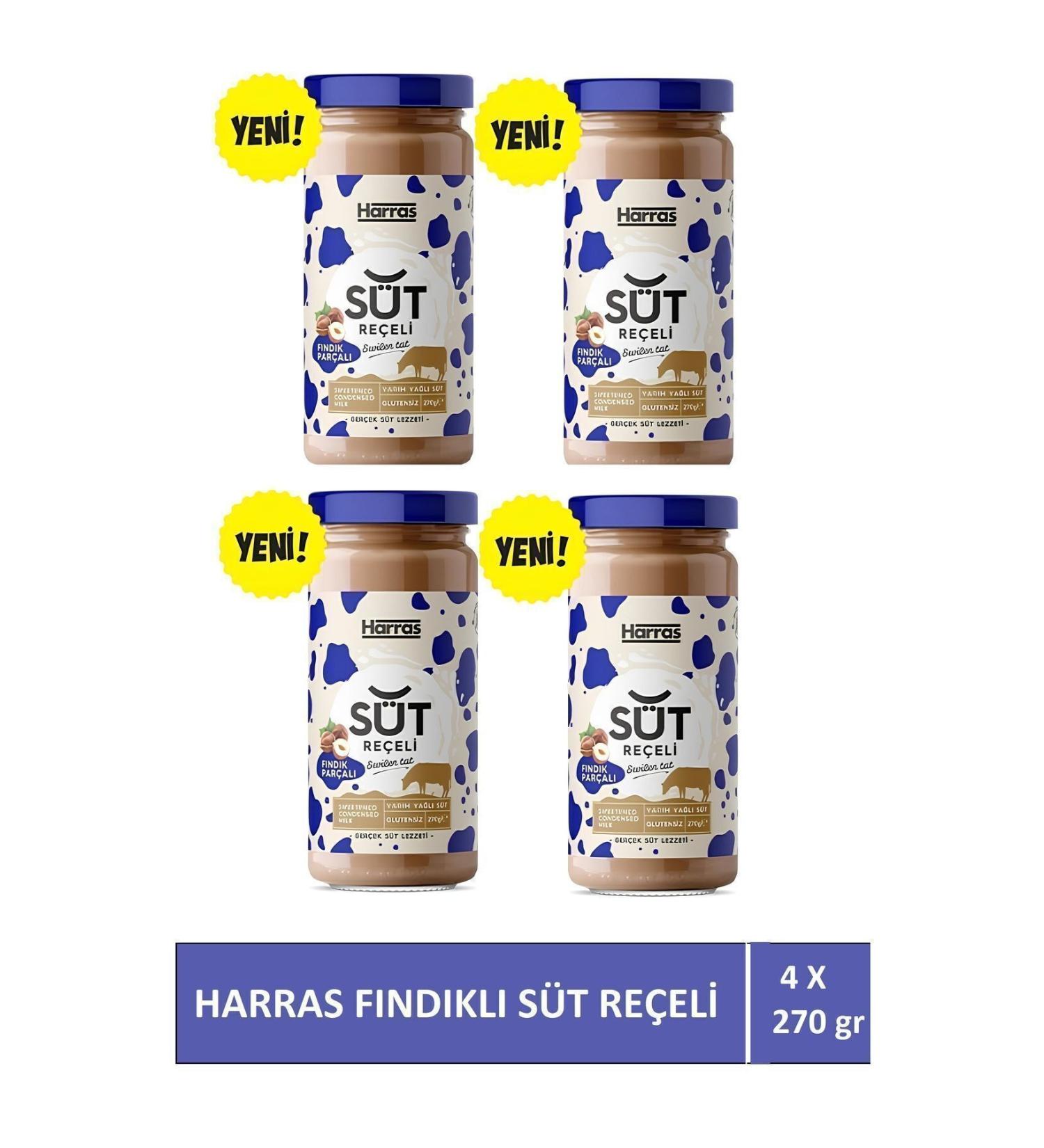 Harras Gluten-free Hazelnut Milk Jam 270 gr X 4 Pieces - Buy Online on GoSupps.com