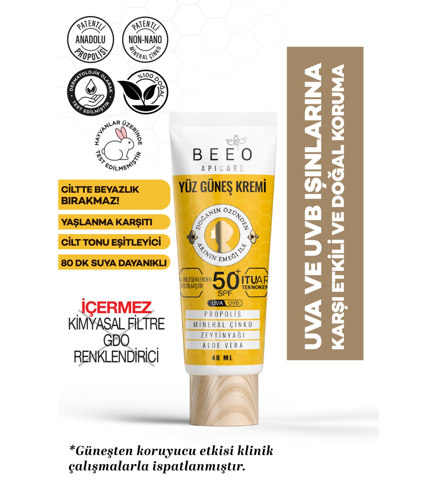 BEE'O Apicare Propolis Face Sun Cream 50 Spf - Buy Online on GoSupps.com