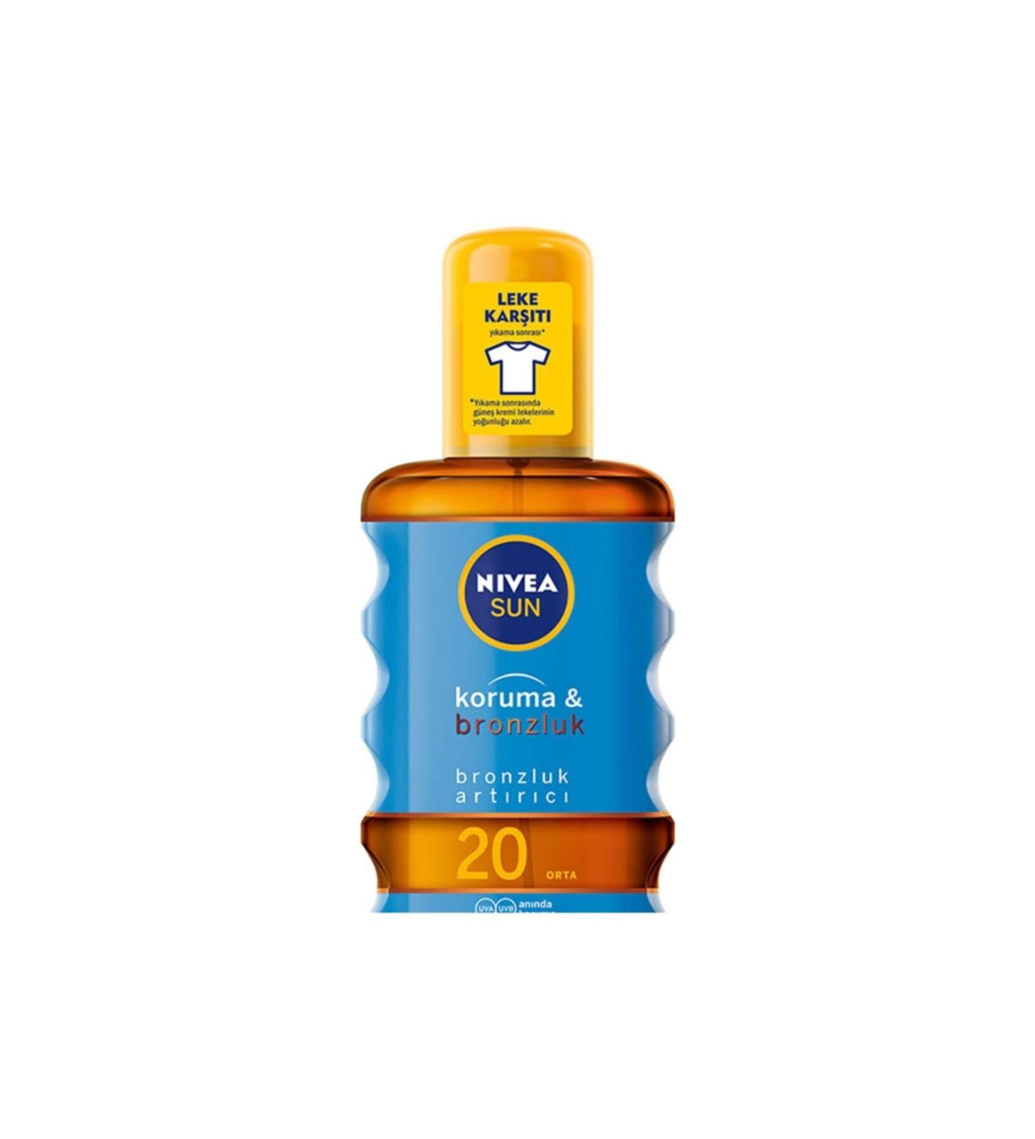 NIVEA Sun Protection & Bronze Tan Enhancing & Protective Sun Oil Gkf 20 200 Ml