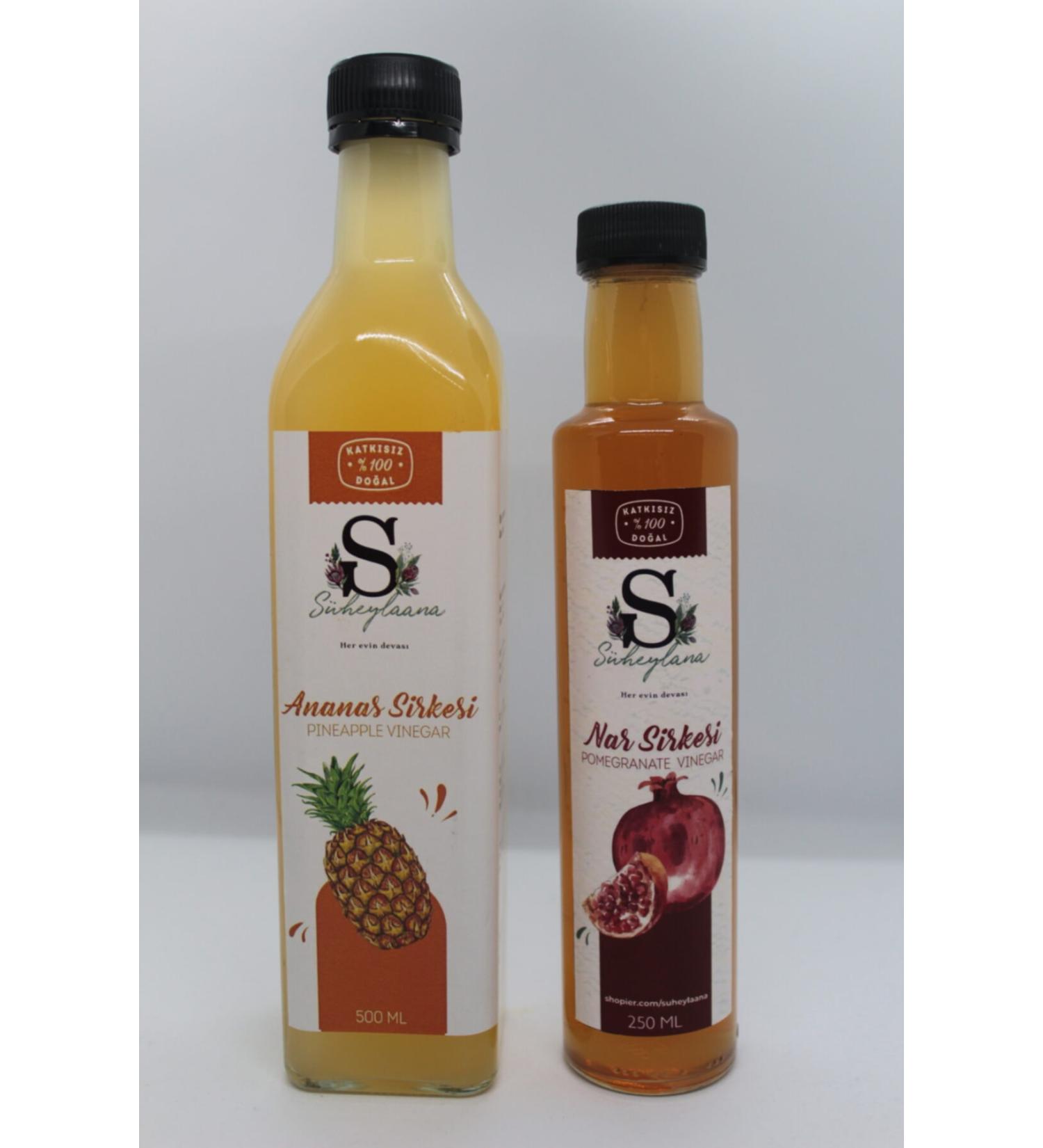 S heylaana Natural Pineapple Vinegar 500 Ml - Natural Pomegranate Vinegar 250 Ml