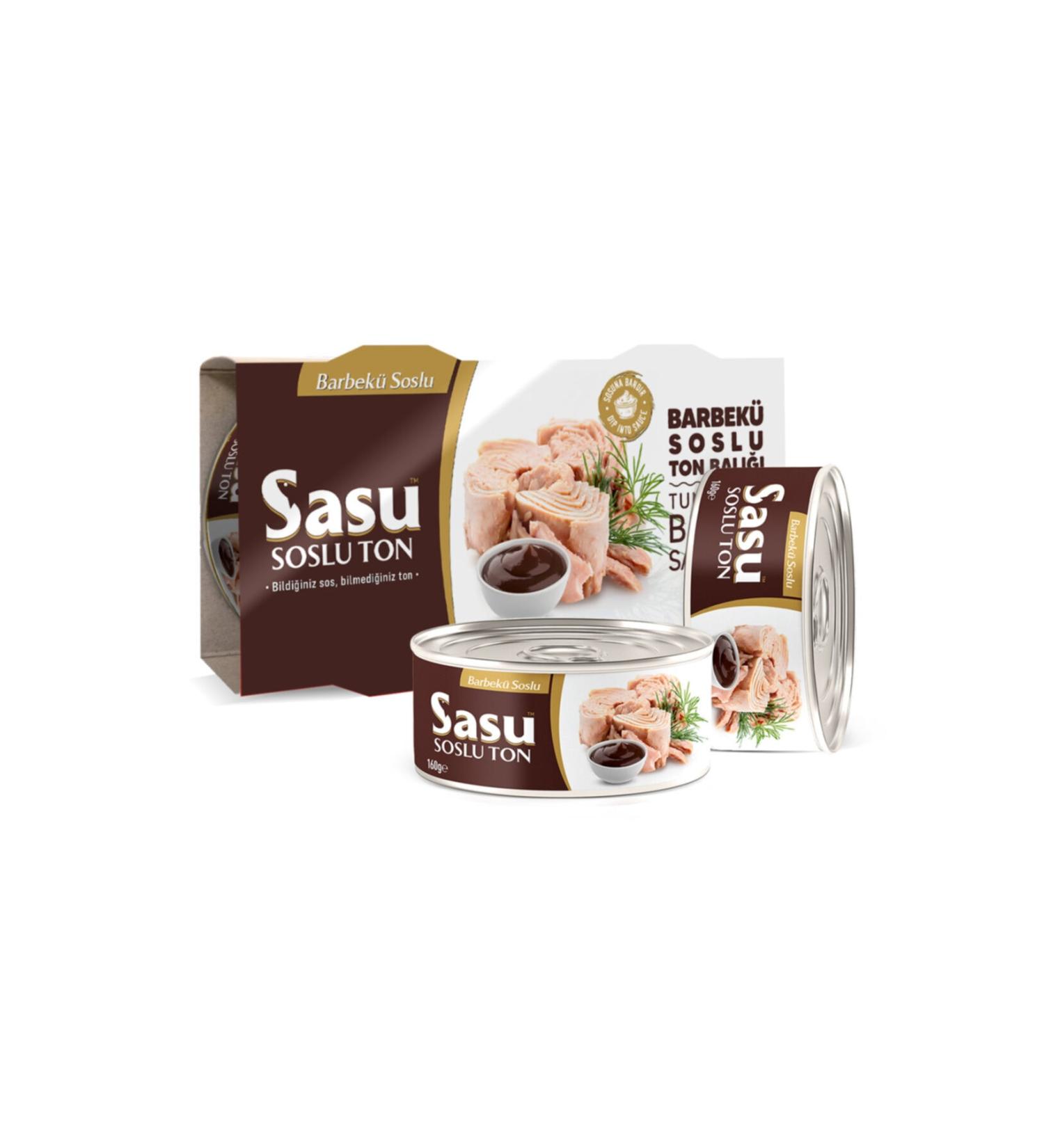 SASU SOSLUTON Sasu Barbecue Sauce Tuna 2x160g Whole Slice