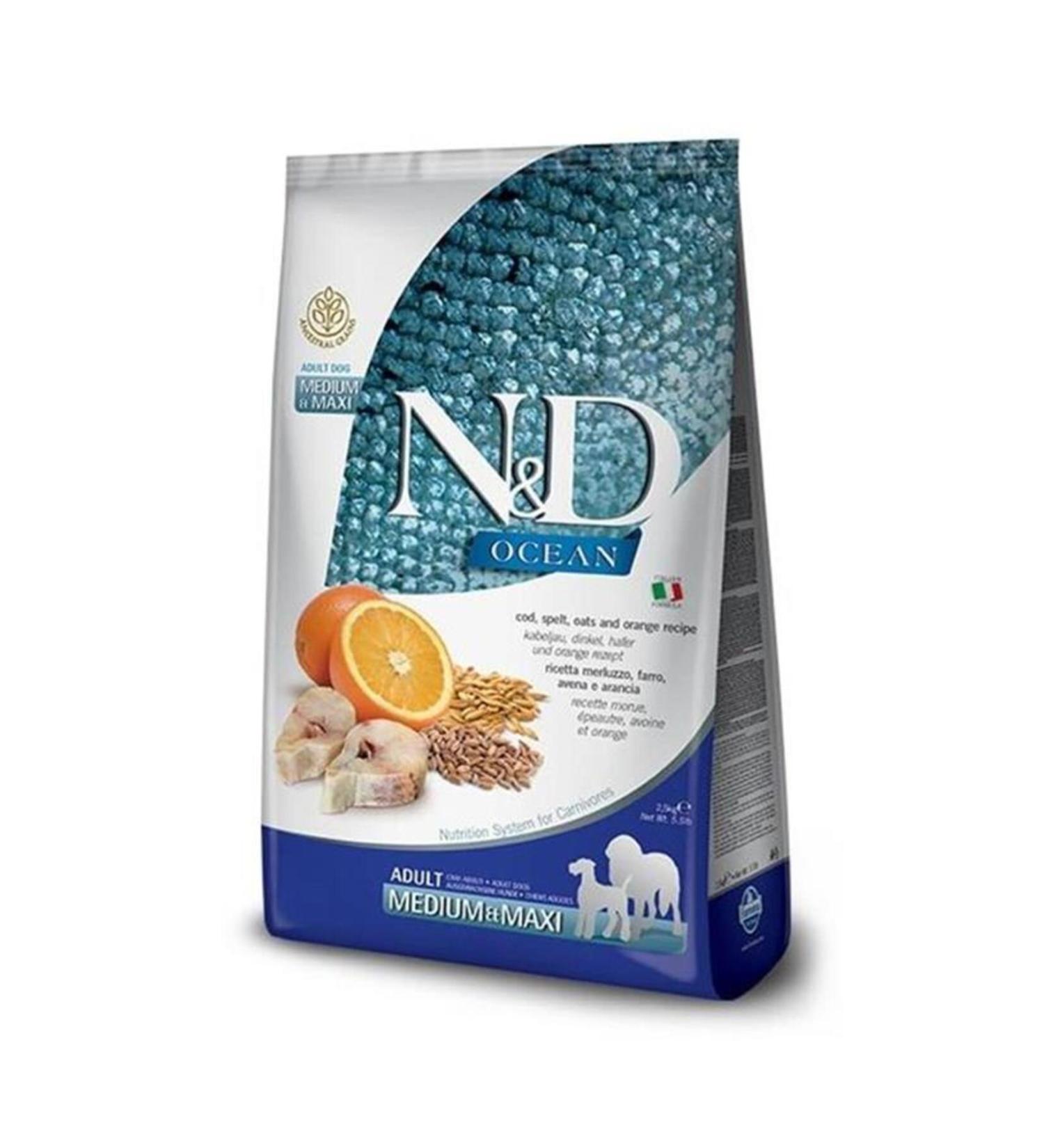N & D Ocean Low Grain Fish-Orange Adult Dog Food 2.5kg
