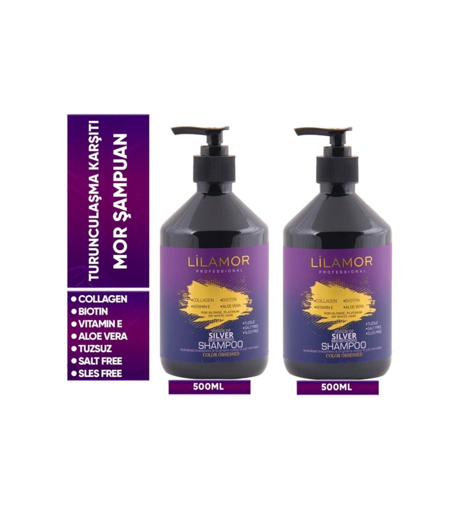 Lilamor Silver Salt-Free Purple Shampoo 500 ml X 2 Pieces