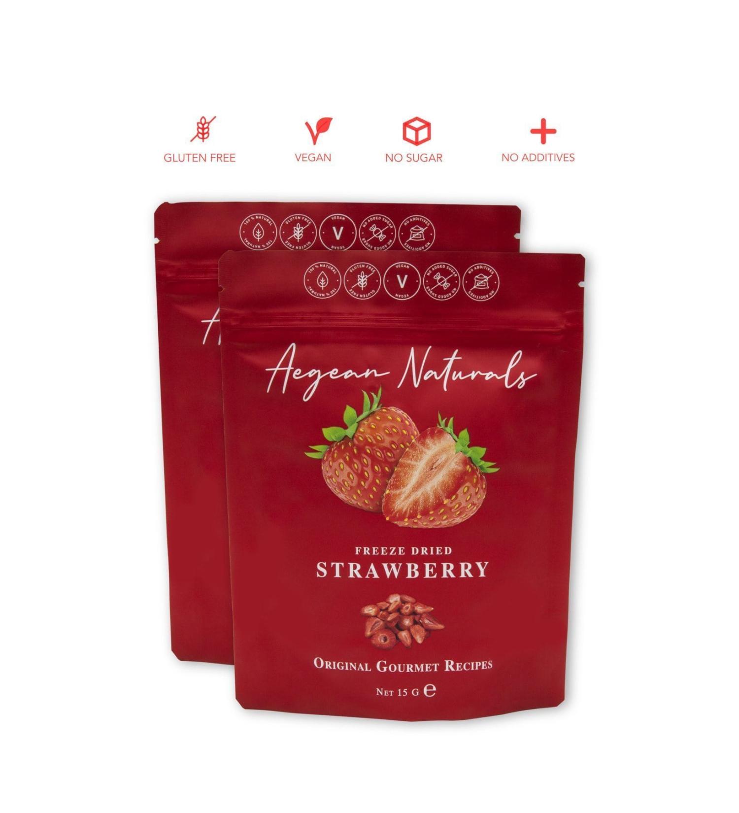 Aegean Naturals Freeze Dry / Freeze Dried 2 Crispy Strawberries - Buy Online on GoSupps.com