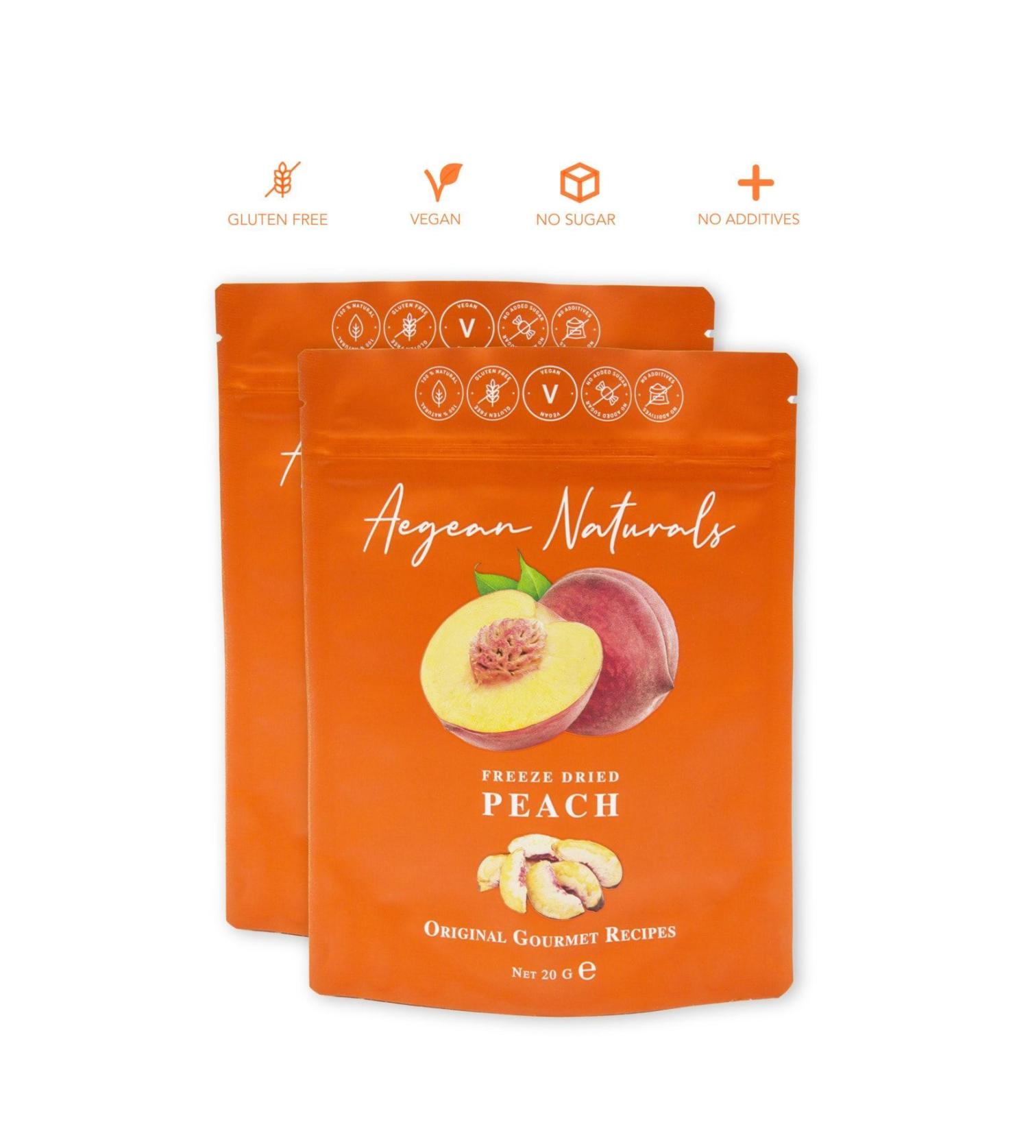 Aegean Naturals Freeze Dry / Freeze Dried Crispy Peaches Pack of 2