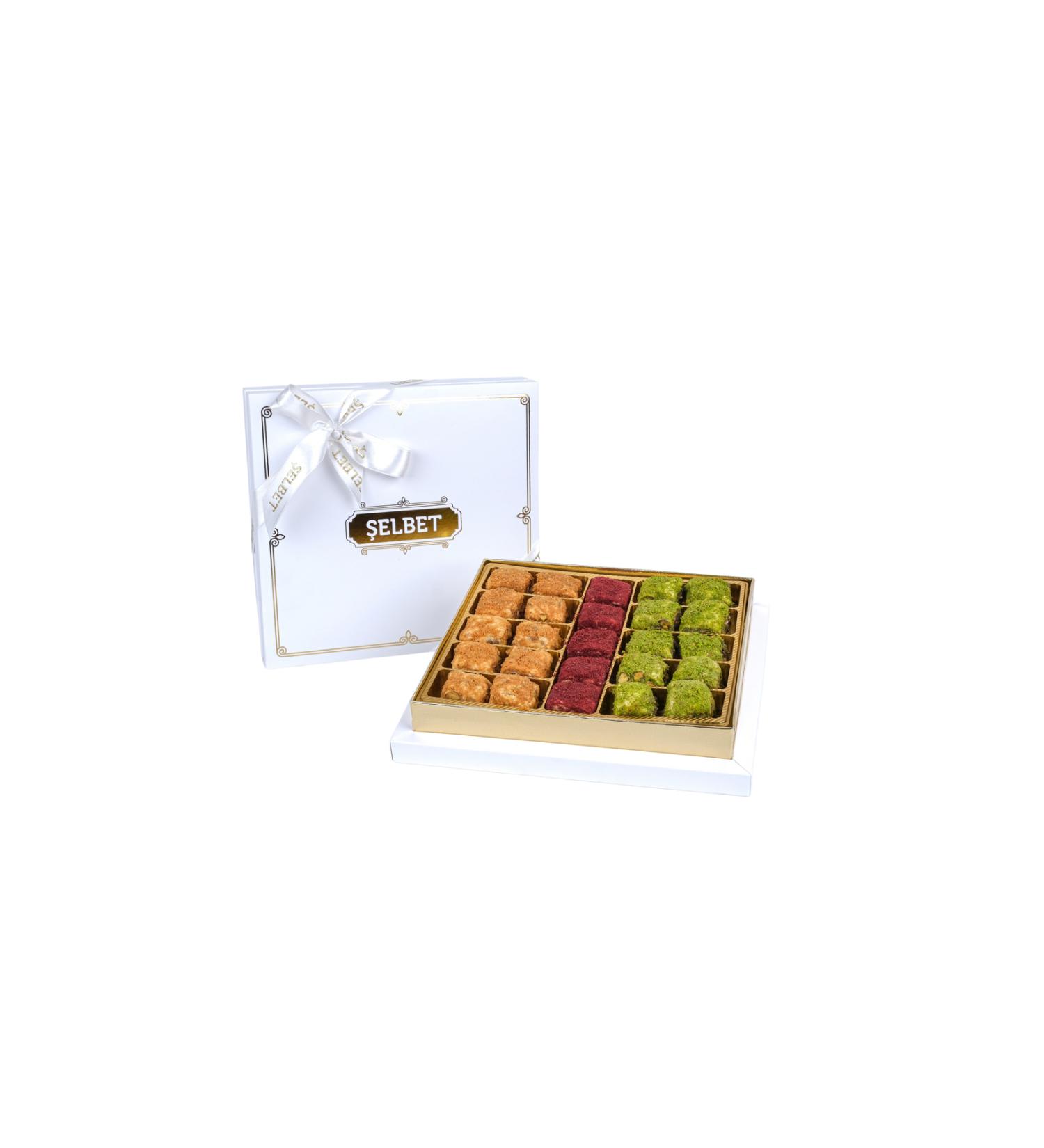 ELBET Baklava Turkish Delight Box (500gr)- (Lotus elbet Cranberry elbet Pistachio elbet)