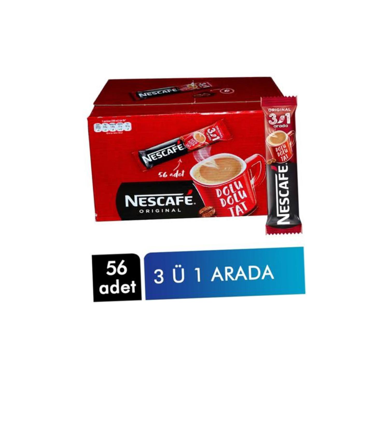 Nescafe 3 in 1 Single Drink 18.5 Gr 56 Pack 1 box