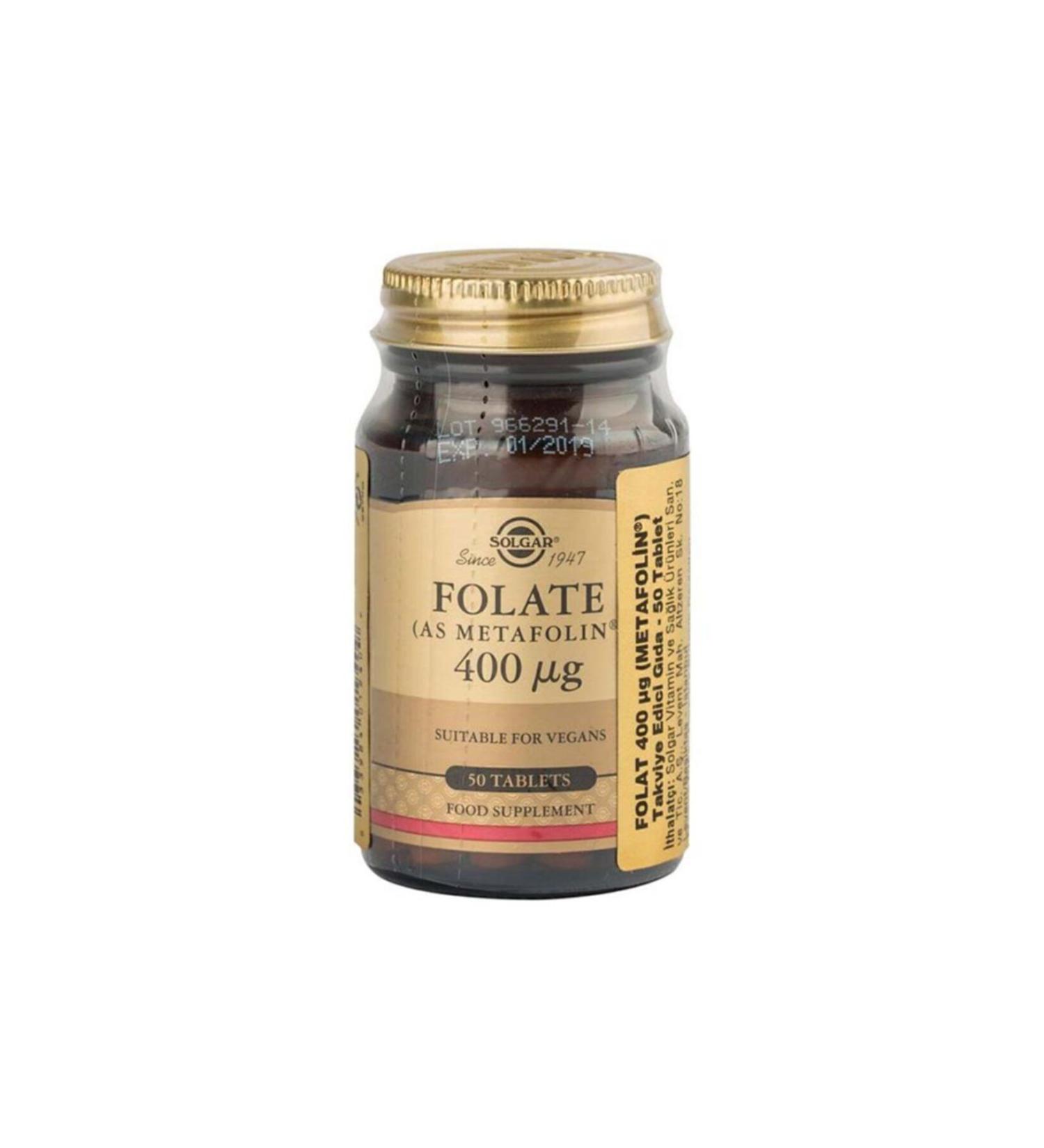 Solgar Folate 400 Mg 50 Tablets