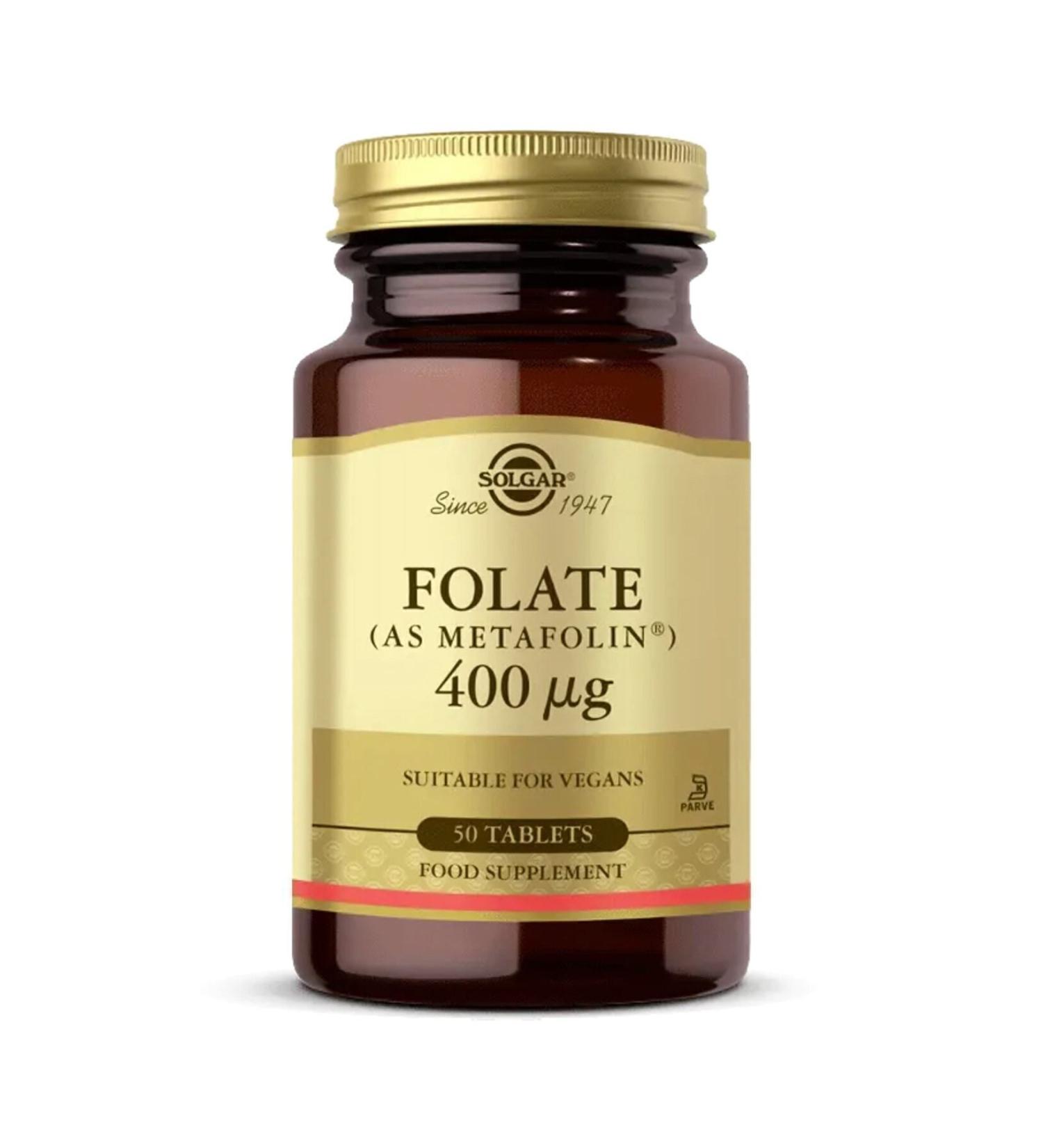 Solgar Folate Metafolin 400 Mcg 50 Tablets