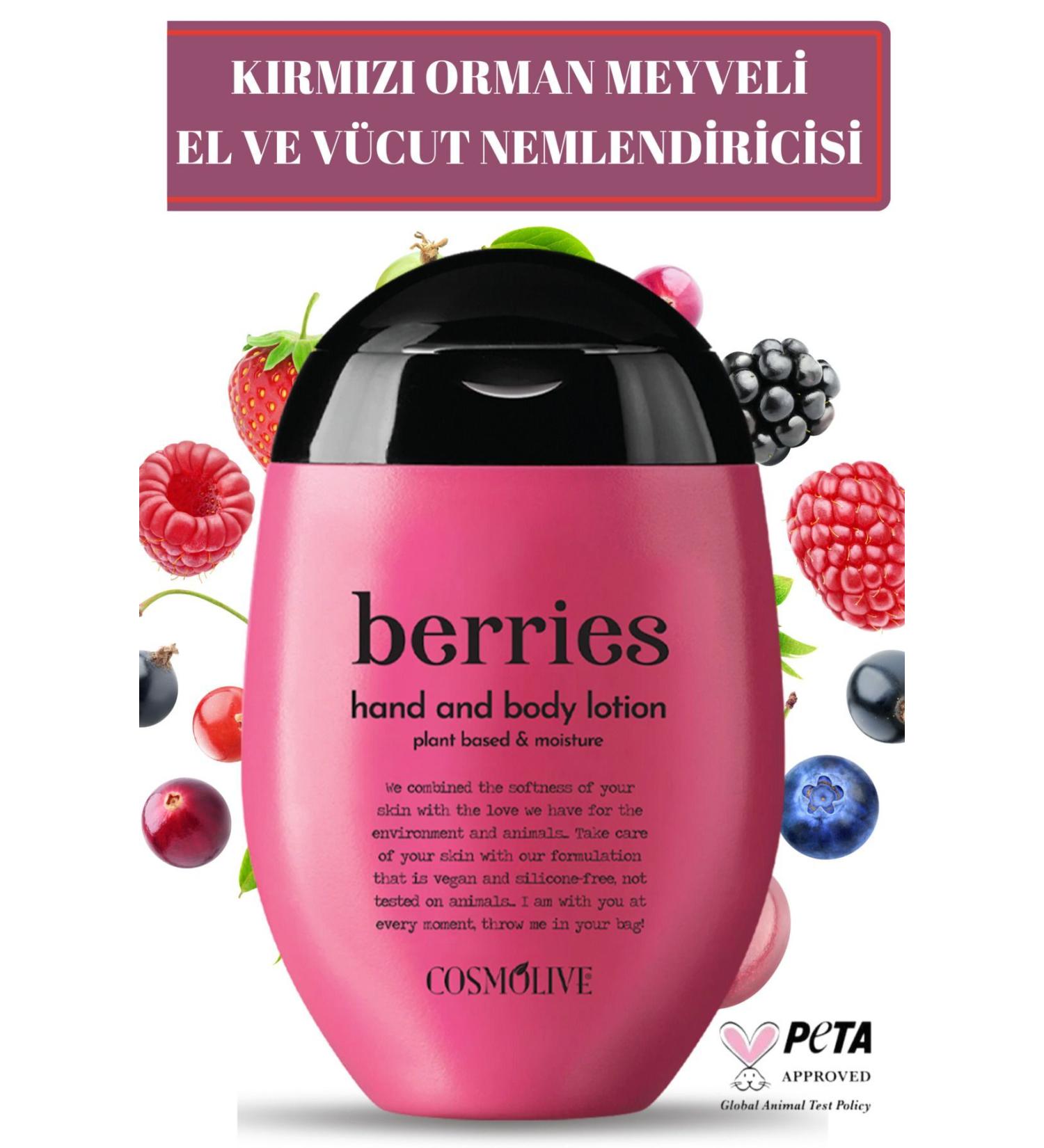 Cosmolive Red Forest Fruit Hand and Body Lotion Scented Moisturizing Cream 100 ml