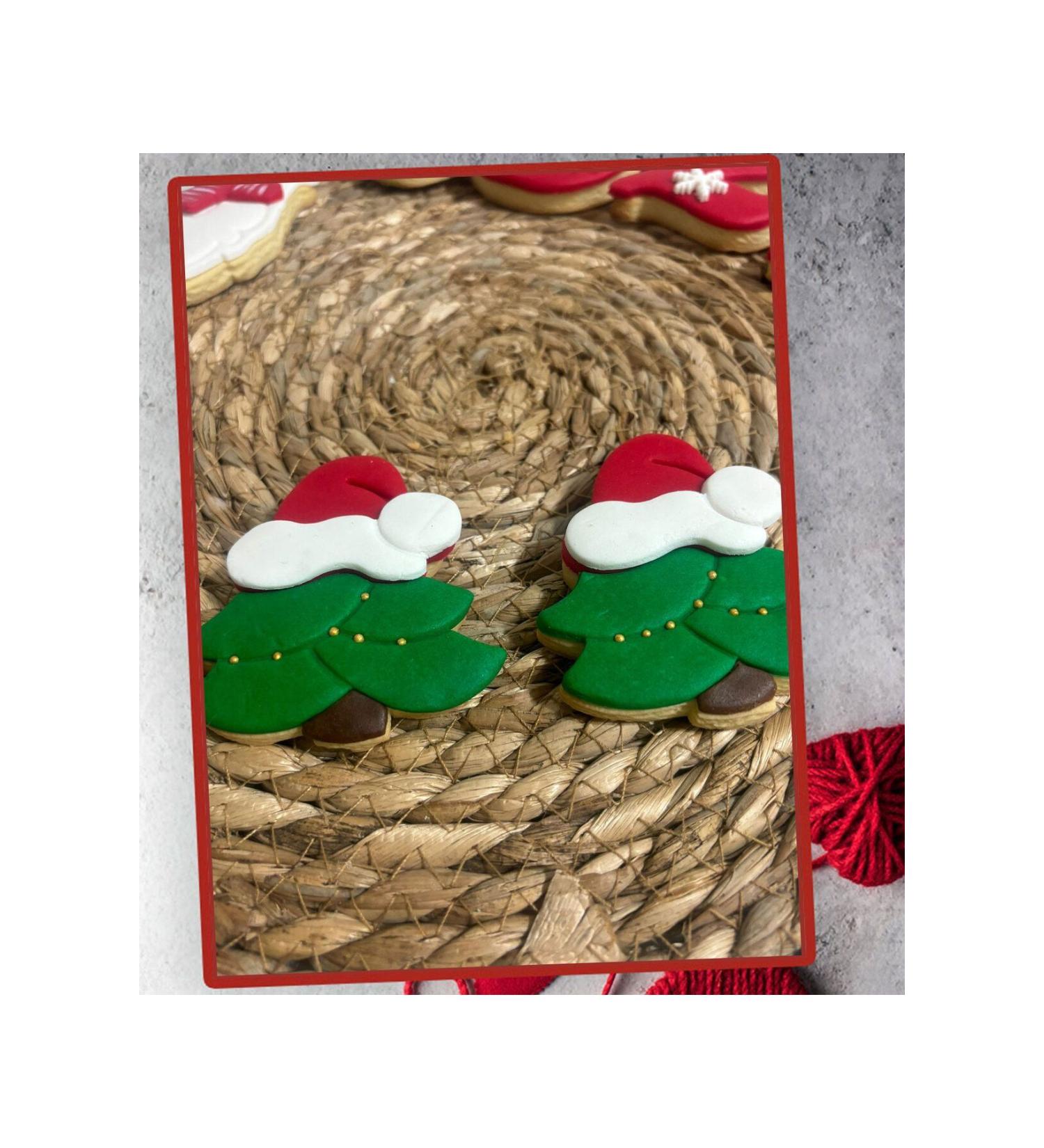 Mira's Hobbies Christmas Boutique Cookies with Pine Tree and Christmas Hat 20 Pieces Cookies