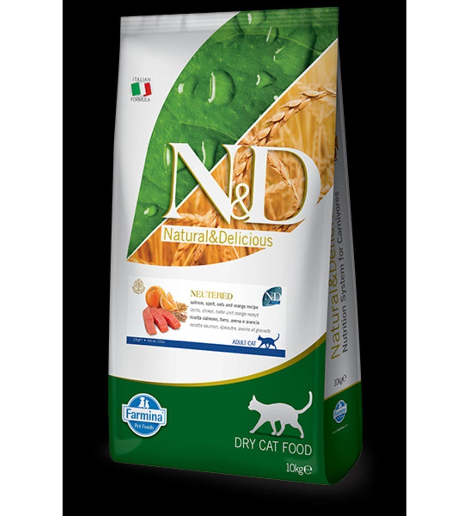 N & D Low Grain Salmon Sterilized Cat Food 10 Kg