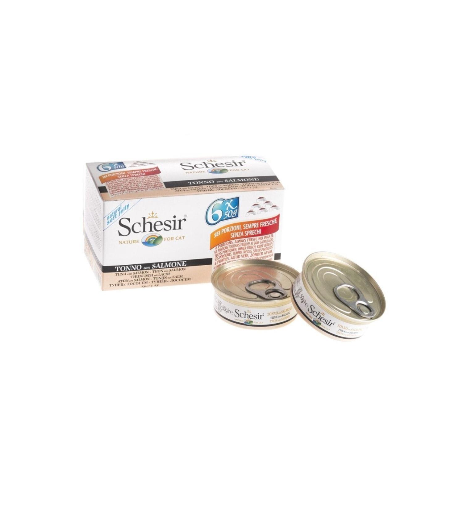 Schesir Multipack Tuna and Salmon Cat Canned Food 6 X 50 Gr