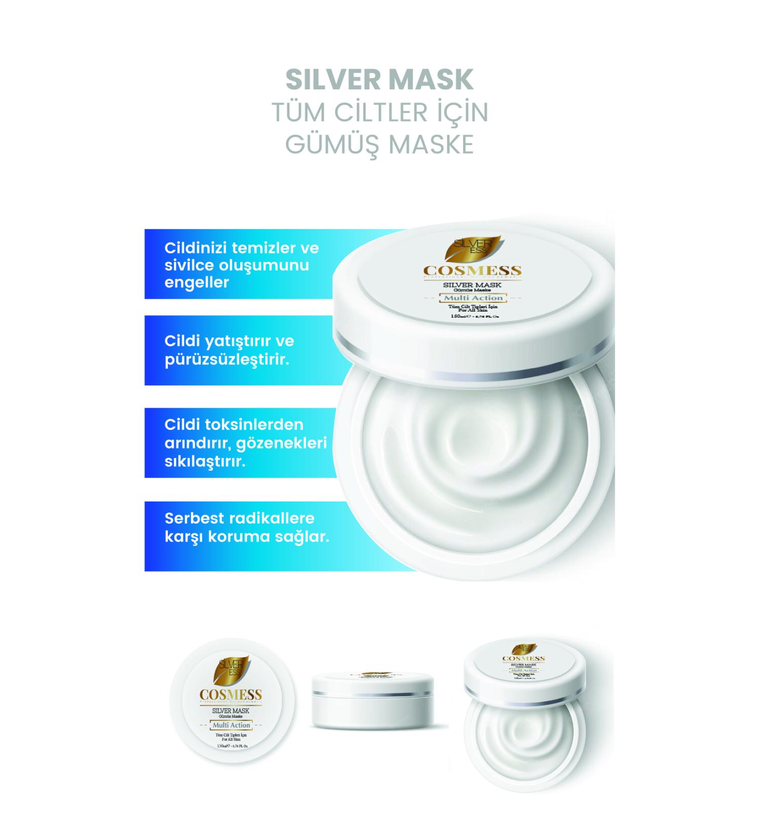 Cosmess Silver Face Mask 150 ml Revitalizing and Repairing Mask