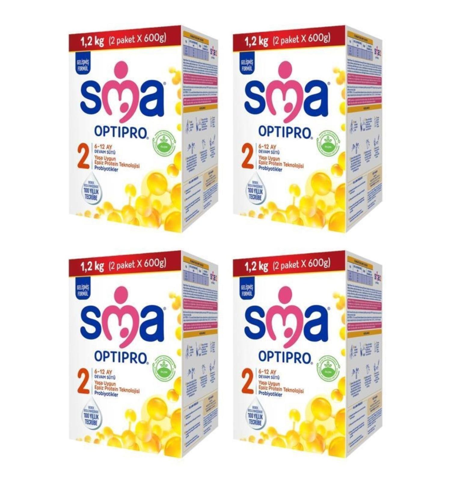 SMA Optipro Probiotic 2 Follow-On Milk 1200 Gr X 4 Pieces