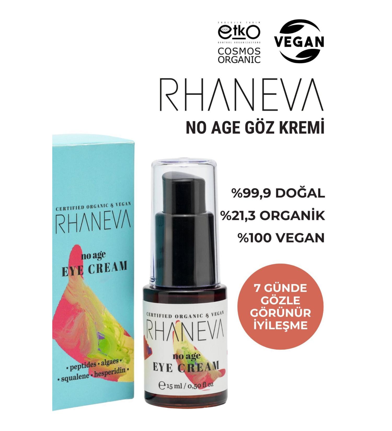 RHANEVA NO AGE Eye Cream Organic and Vegan Certified 15 ml