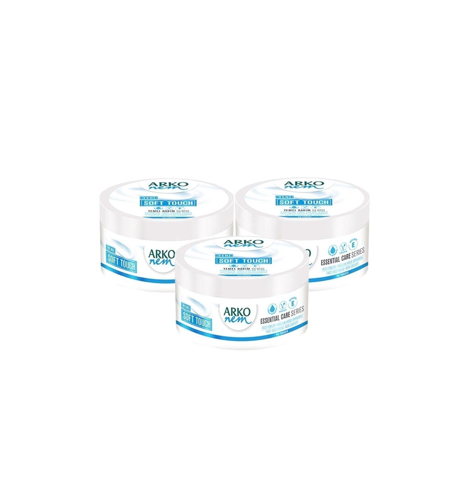 Arko Nem Soft Touch Moisturizing Hand and Body Cream 250 Ml X 3 Pieces