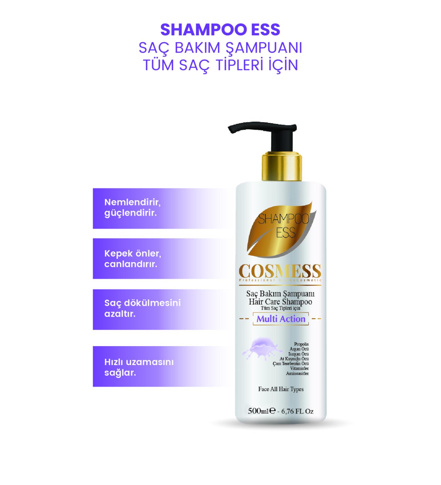 Cosmess Shampoo Ess Hair Care Shampoo Hair Shampoo 500 ml