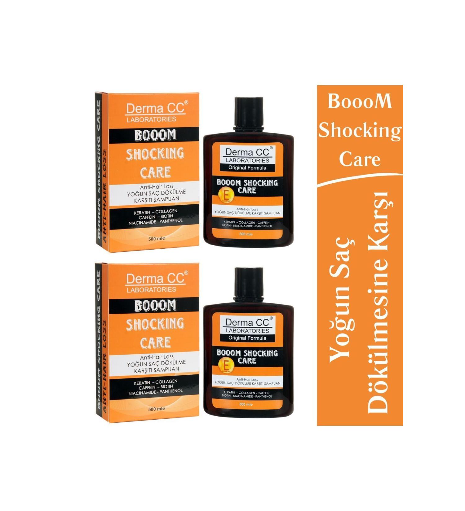 Derma CC LABORATORIES Booom Shocking Care Shampoo - Intensive Anti-Hair Loss 500m X 2 Pieces - Buy Online on GoSupps.com