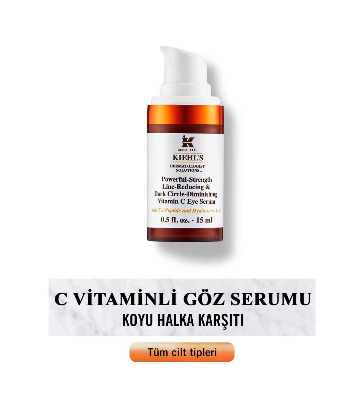 Kiehl's POWERFUL-STRENGTH ANTI-FINE LINE EYE SERUM - WITH VITAMIN C AND HYALURONIC ACID PSSN3712 - Buy Online on GoSupps.com