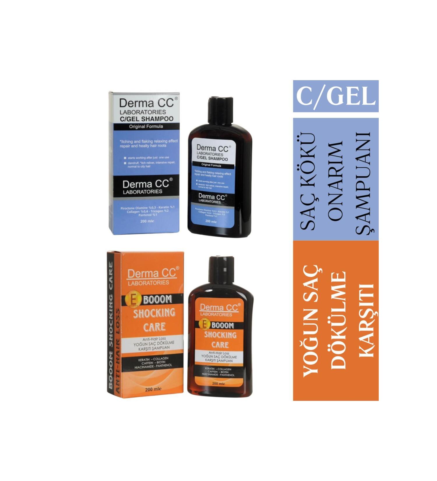 Derma CC LABORATORIES C/gel Shampoo 200ml + Booom Shocking Care Shampoo 200ml