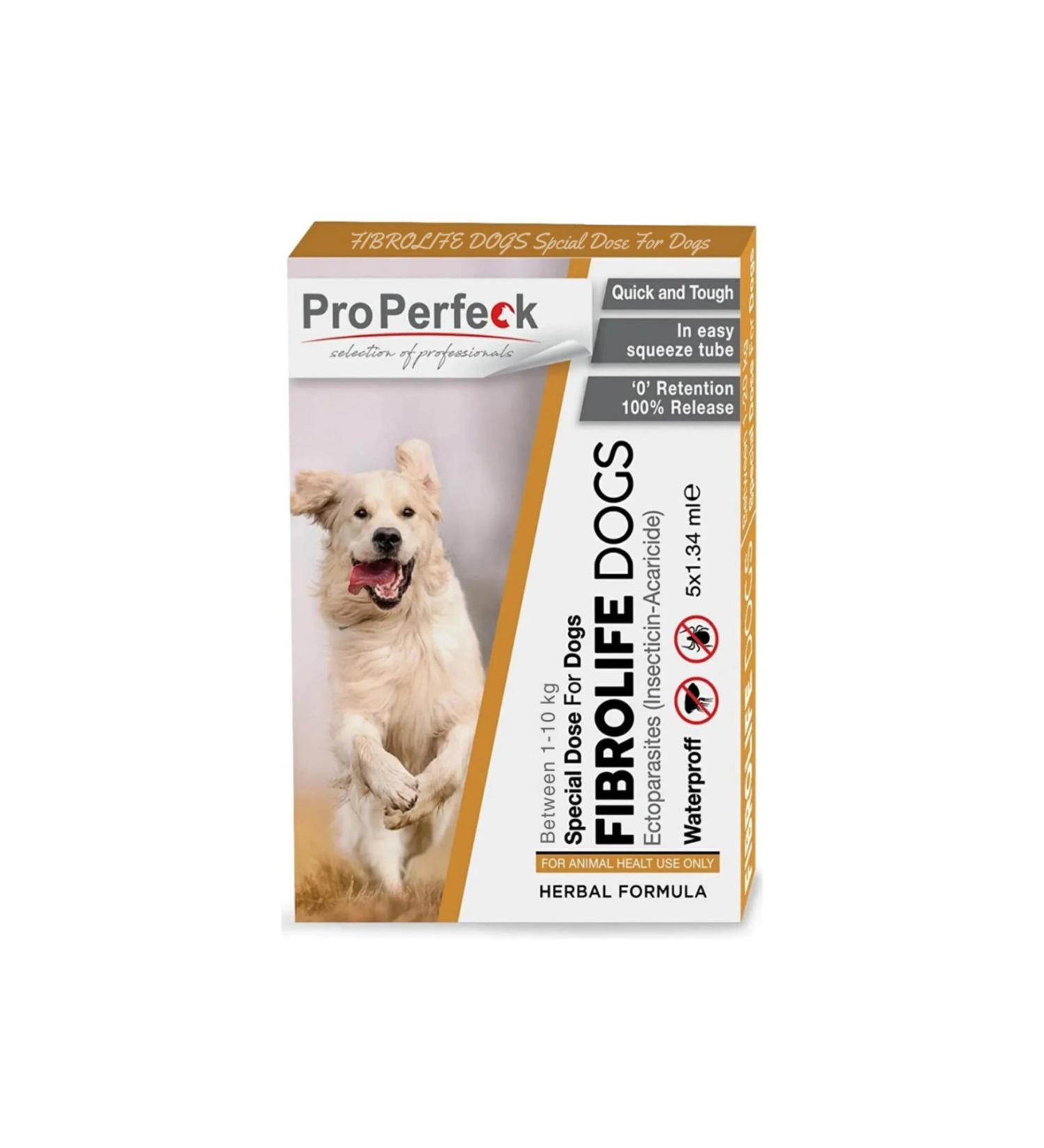 pro perfeck Dog Neck Lice Flea Skin Care Herbal Drop External Parasite (1-10 Kg) 5 Tubes