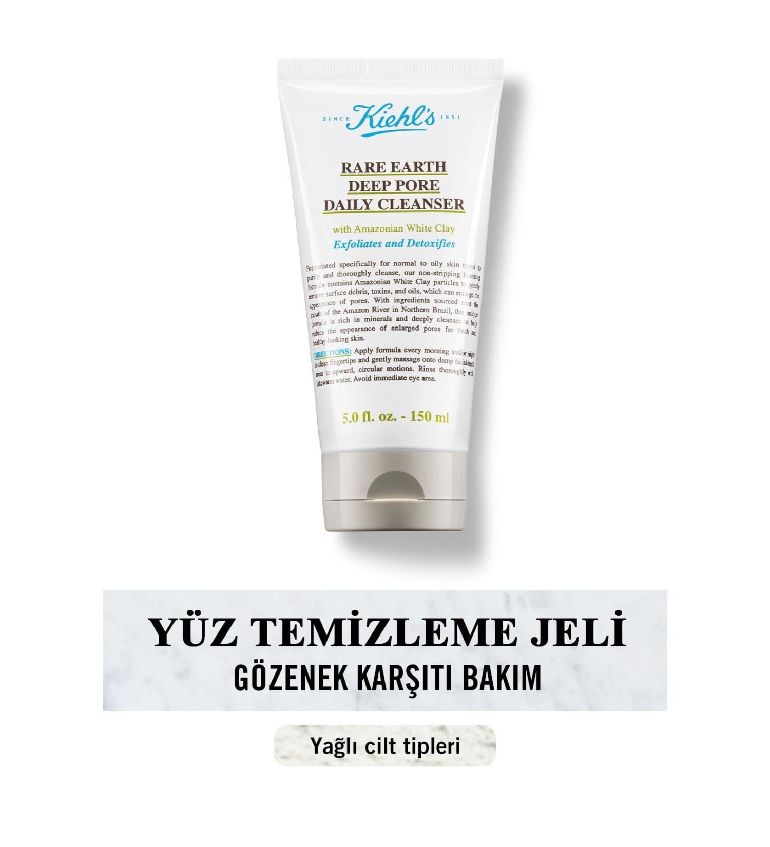 Kiehl's RARE EARTH DEEP PORE PURIFYING AND BR GHTENING FACIAL CLEANSING GEL 150 ML - Buy Online on GoSupps.com