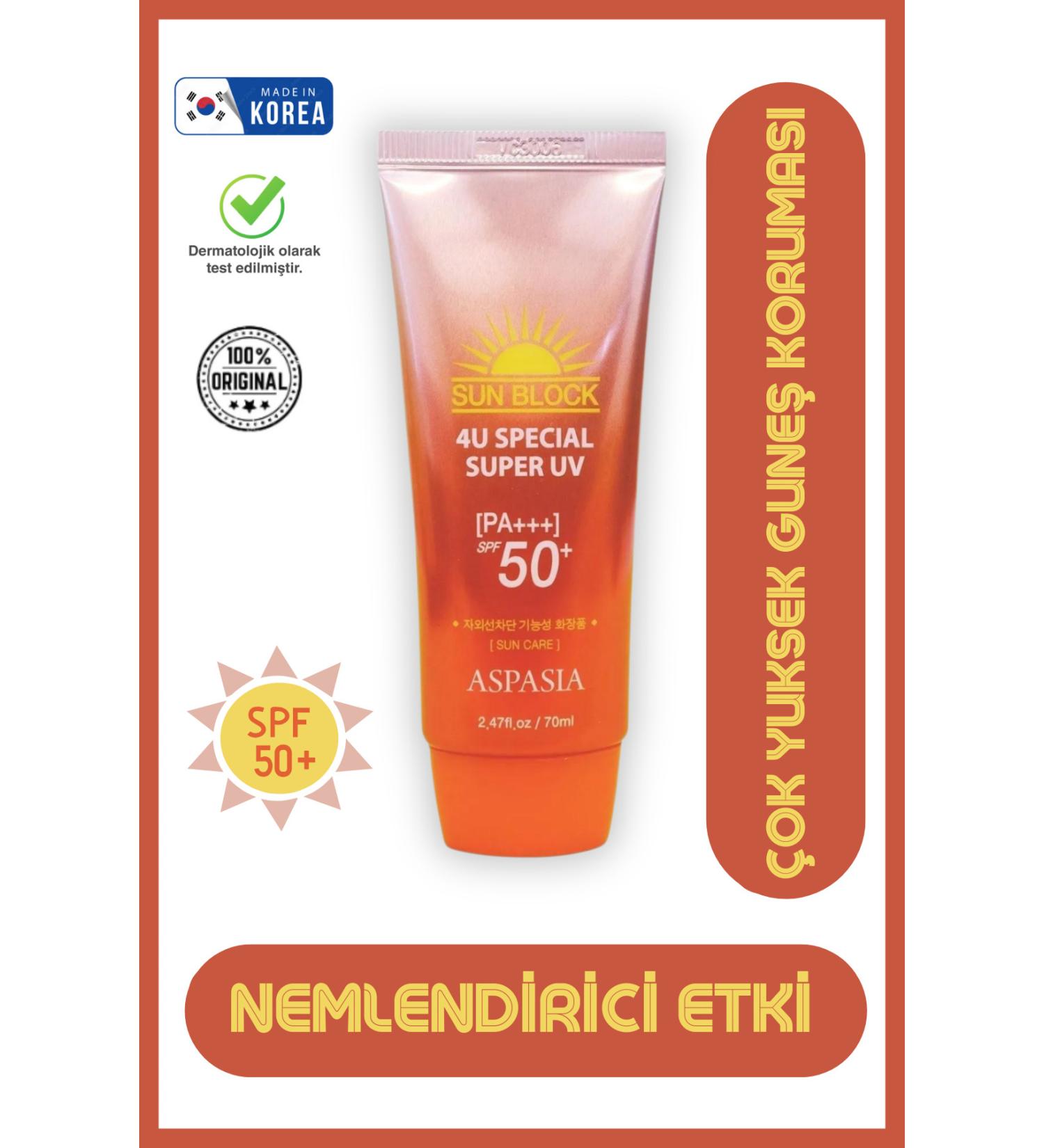 Aspasia Anti-Spot Moisturizing and Nourishing High Protection Factor Korean Sun Cream Spf50 Pa 70ml - Buy Online on GoSupps.com