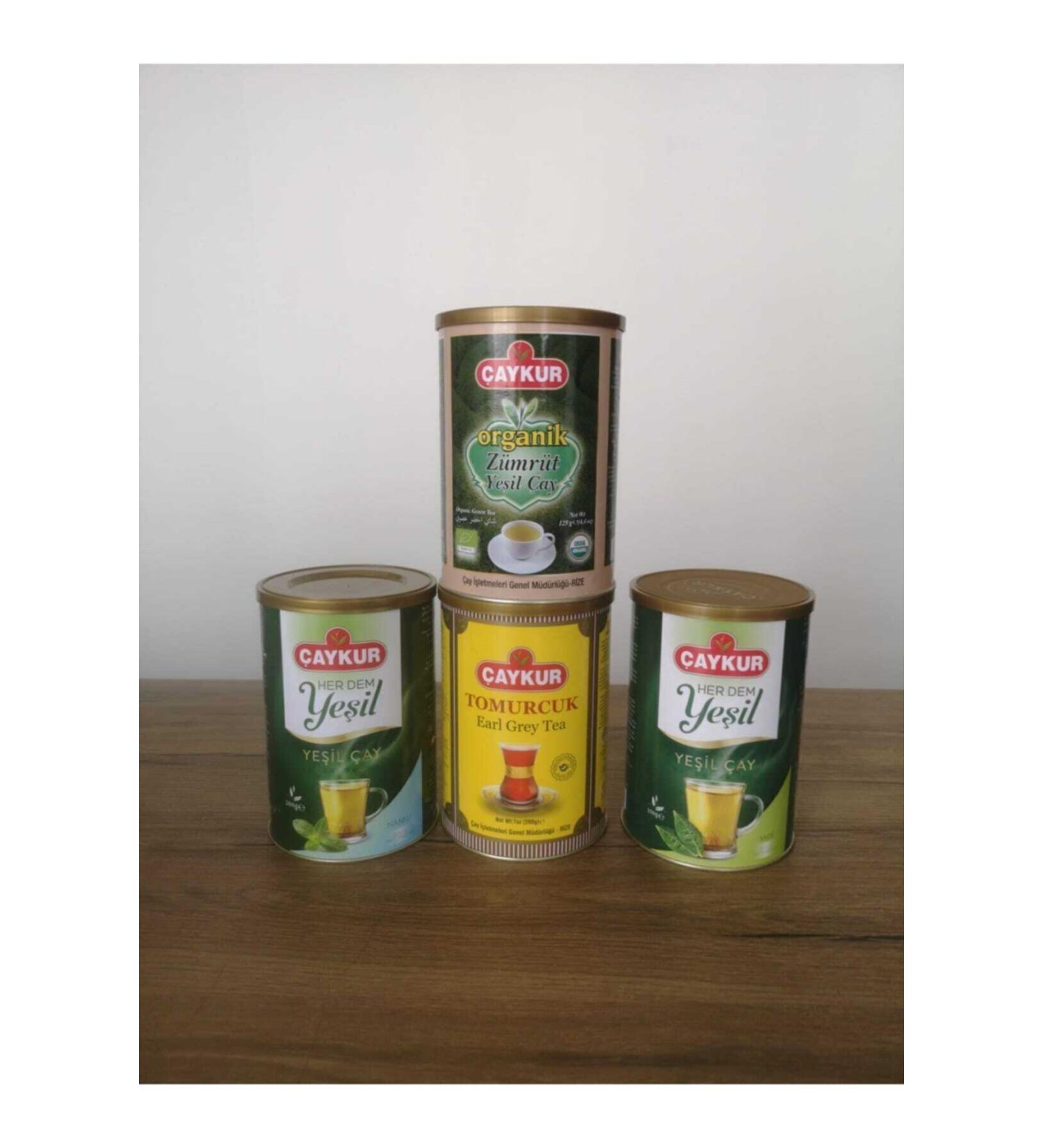 aykur Org. Emerald Green Tea Evergreen Tea Evergreen Mint Green Tea Tomurcuk Earl Grey