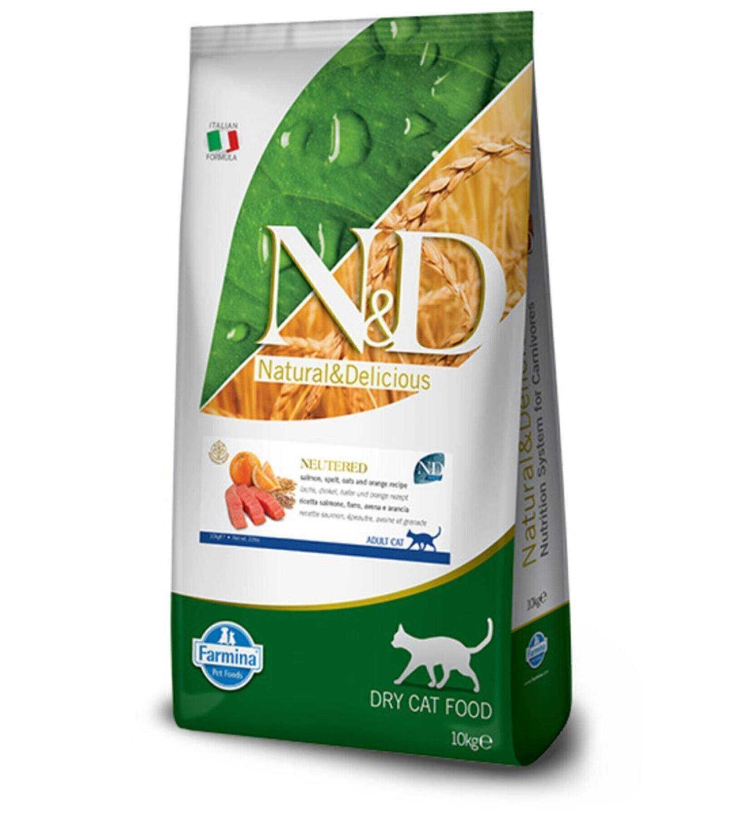 N & D Ocean Neutered Low Grain Salmon Sterilized Cat Food 10 kg