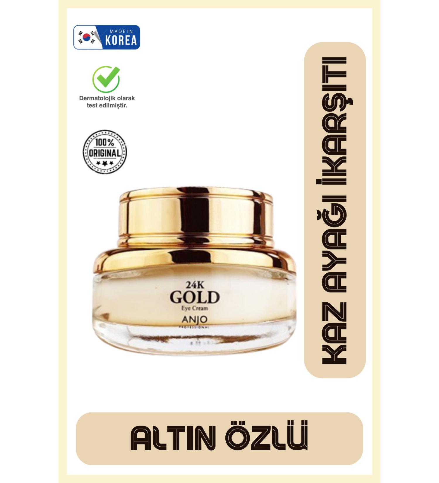 ANJO PROFESSIONAL Pure Gold Essence Anti-Aging Korean Eye Cream That Gives a Lively Look to the Eye Area 30g