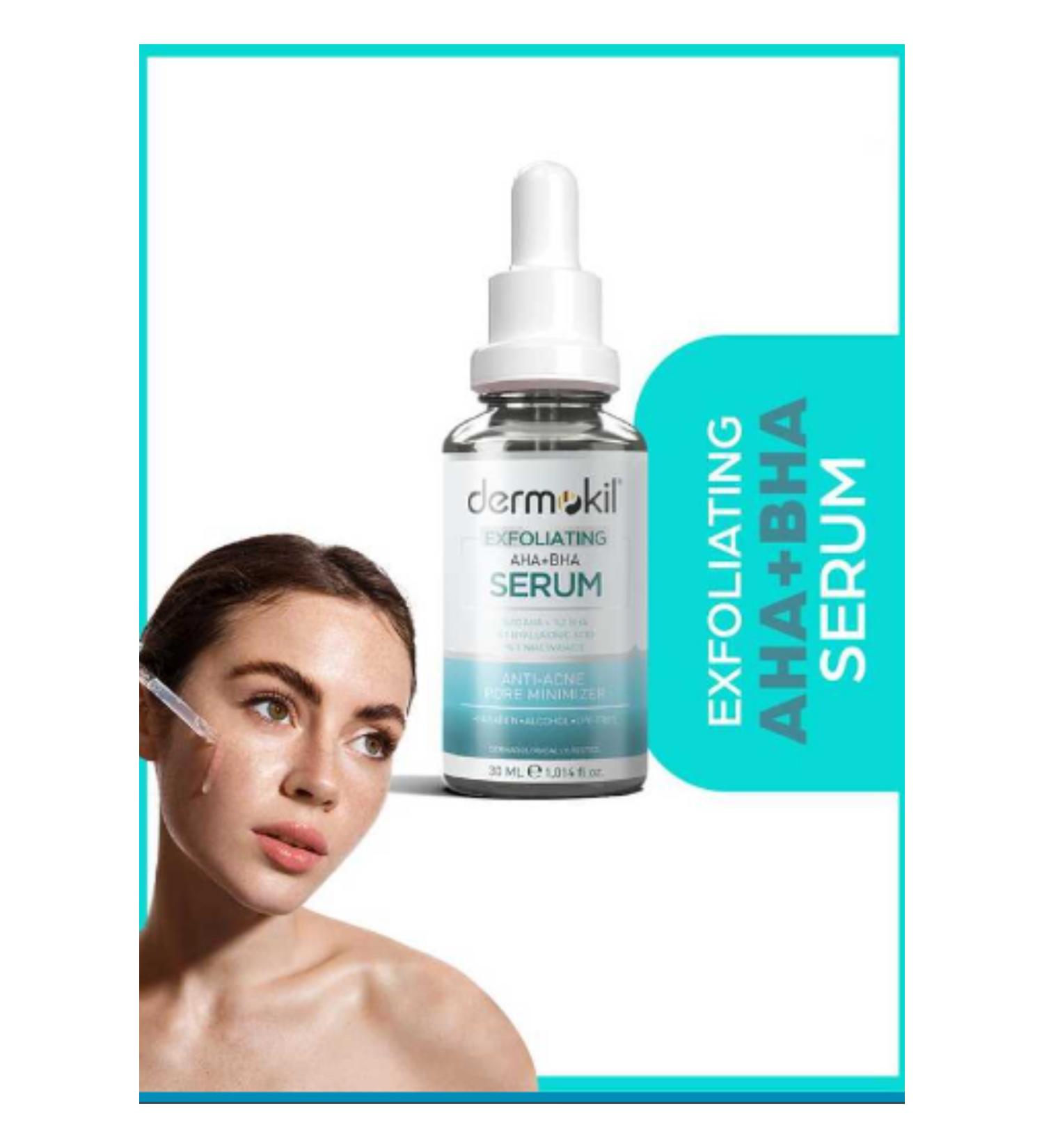 Dermokil Exfoliating Aha+Bha Niacinamide Serum for Acne and Pimple Skin 30 ml - Buy Online on GoSupps.com