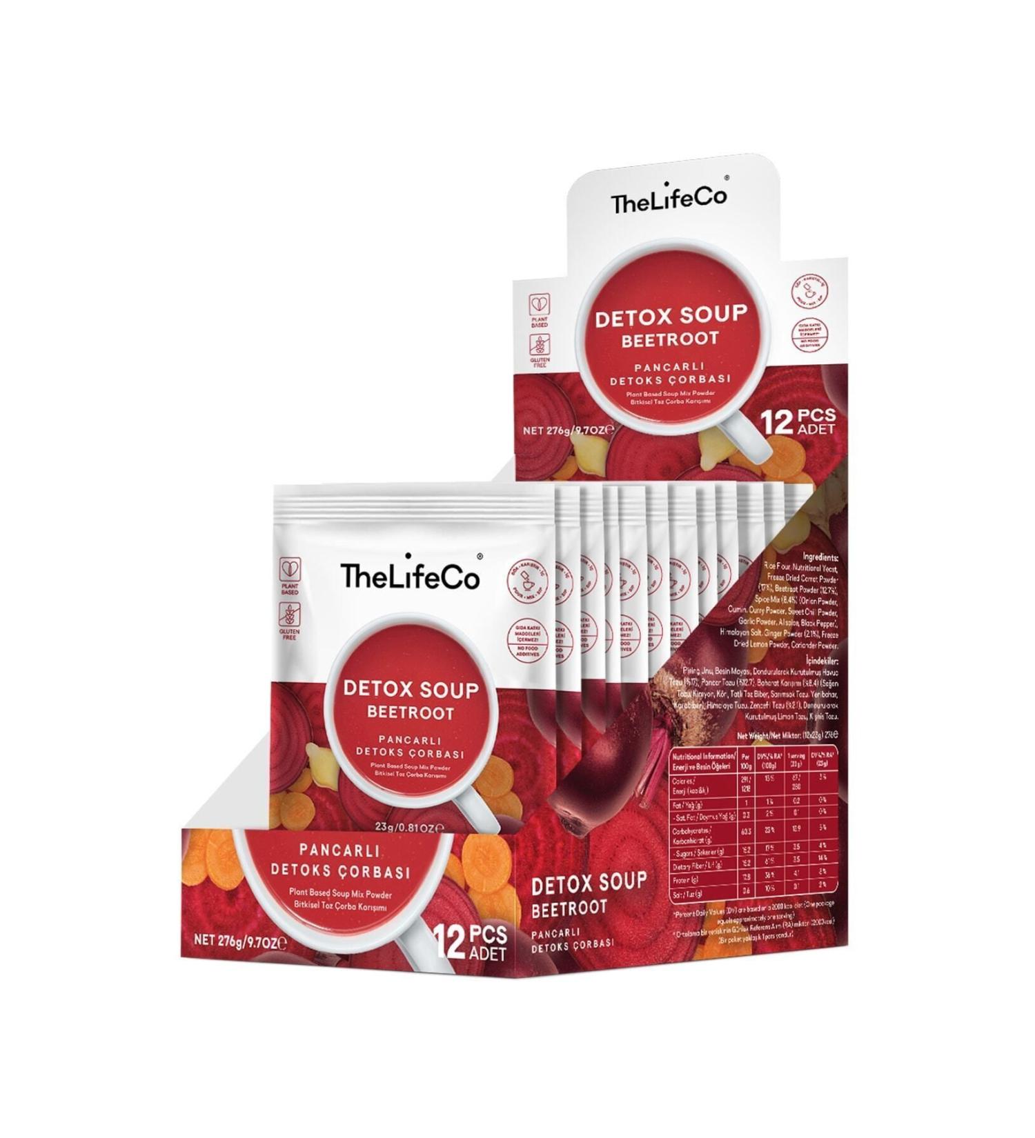 TheLifeCo Pure Red Beetroot Soup Mix 23 G - Box of 12 (LOW CALORIE VEGAN GLUTEN-FREE) - Buy Online on GoSupps.com